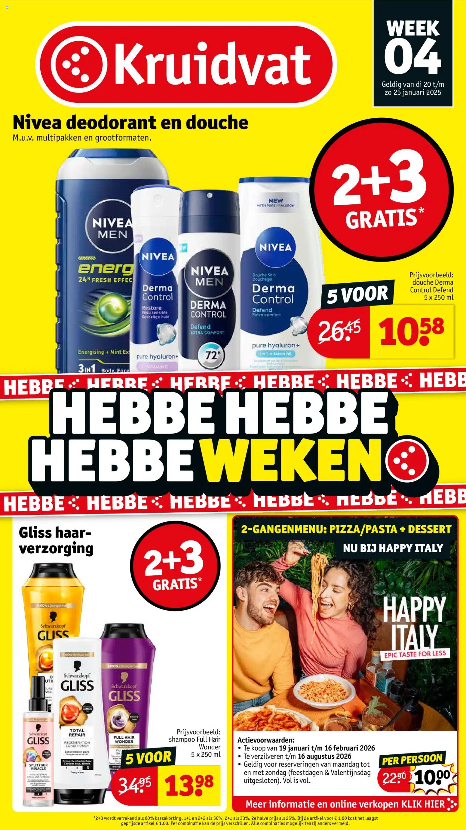 Voorbeeld van Folder week 4 van winkel Kruidvat geldig vanaf 19-01-2026 - Dessert, Douche, Shampoo, Deodorant, Kan, Conditioner, Douchegel