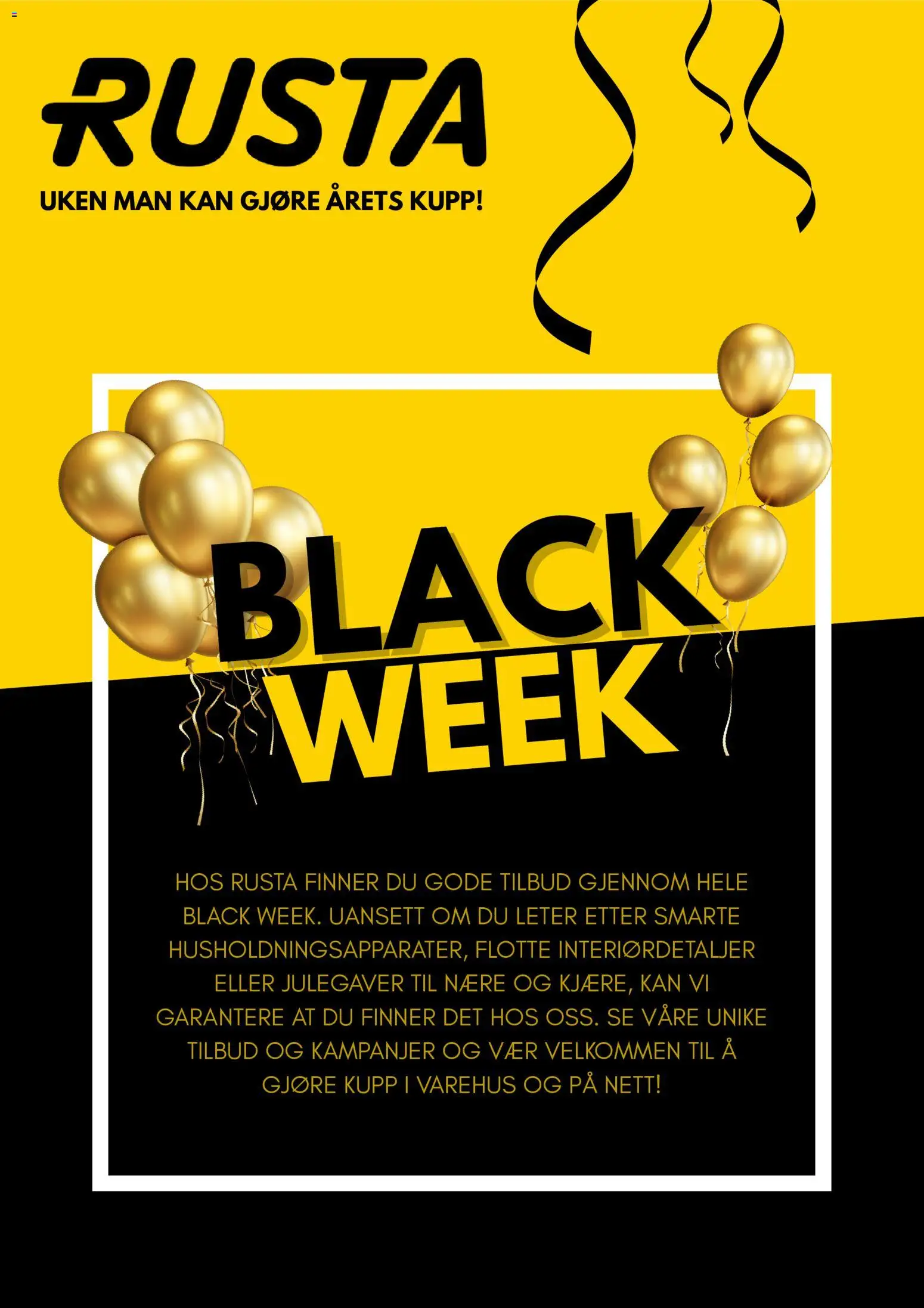 Forhåndsvis Black Friday Varsel fra butikk Rusta gyldig fra 22/10/2025