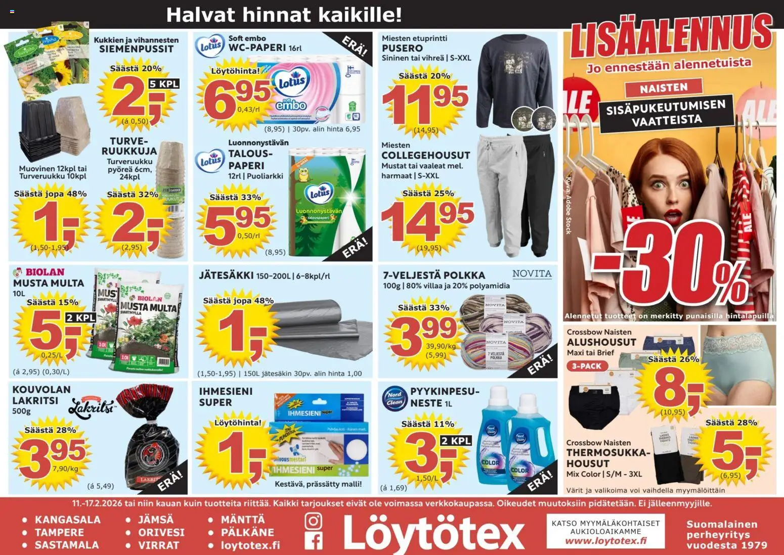Kaupan Löytötex Tarjoukset esikatselu, voimassa 11/02/2026