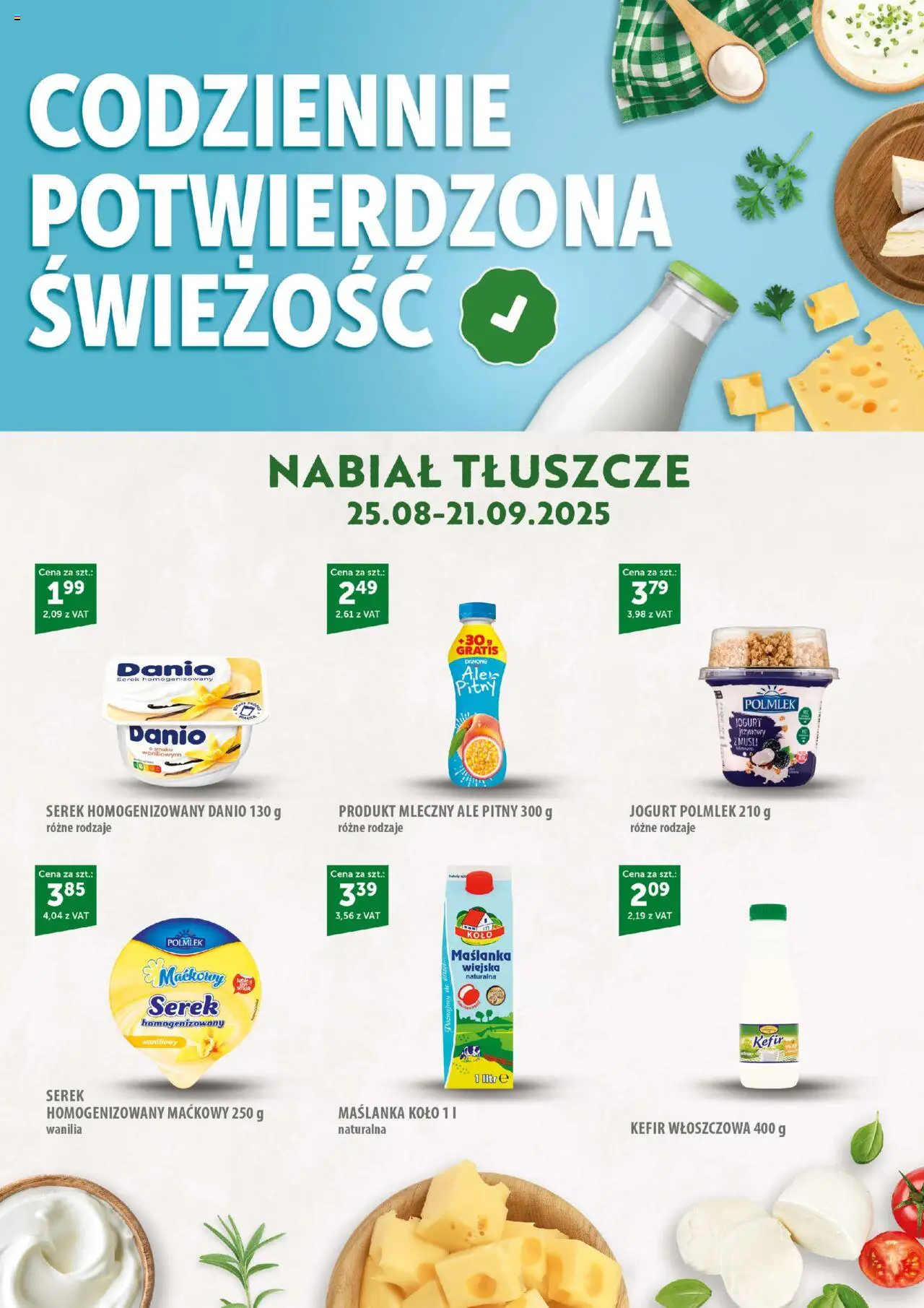 Eurocash Codziennie Potwierdzona Świeżość od 25.08.2025 - Nowa Gazetka - Numer strony 1