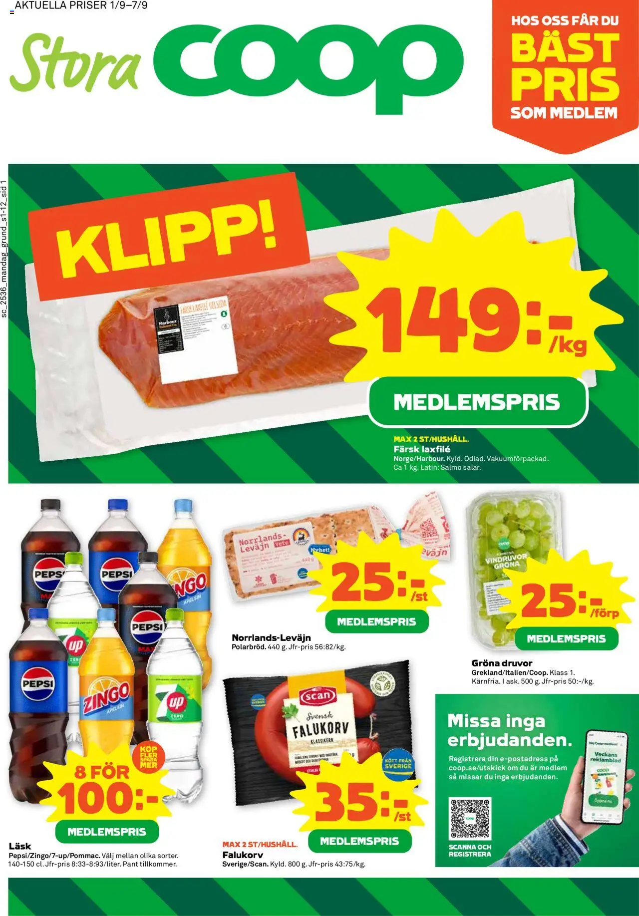Boden är giltig 01/09 2025 > Veckans Erbjudanden gäller från 01/09/2025 till 07/09/2025 sidnummer 1