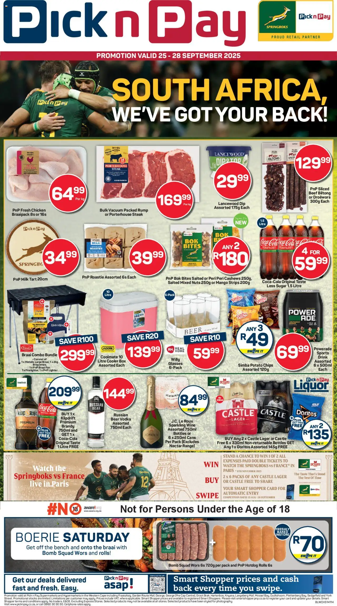 Pick n Pay Western Cape - Rugby Weekend Specials from 25/09 - 28/09/2025 > Promotions