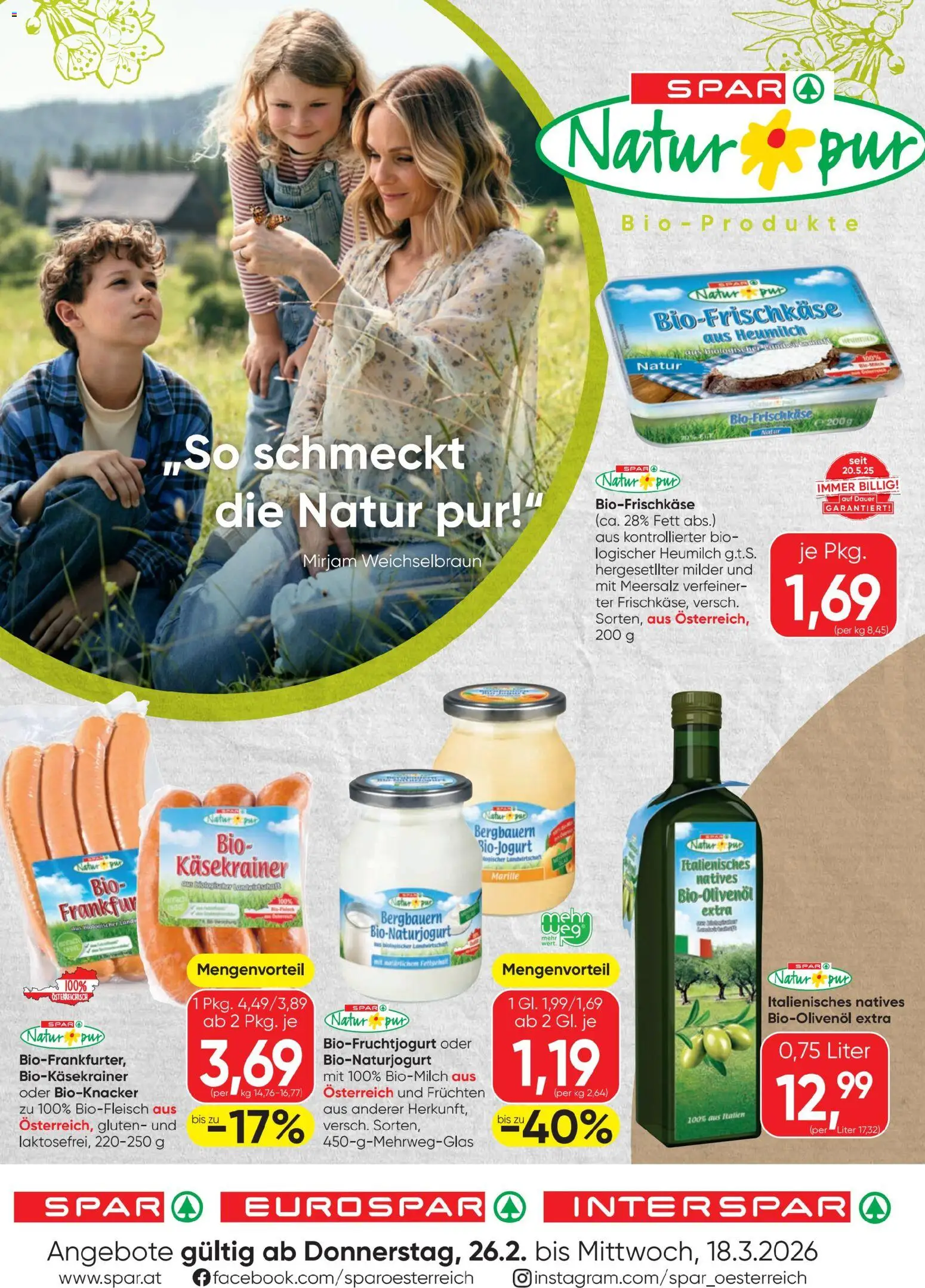 Vorschau der Angebote: Spar So schmeckt die Natur pur gültig ab 26.02.2026