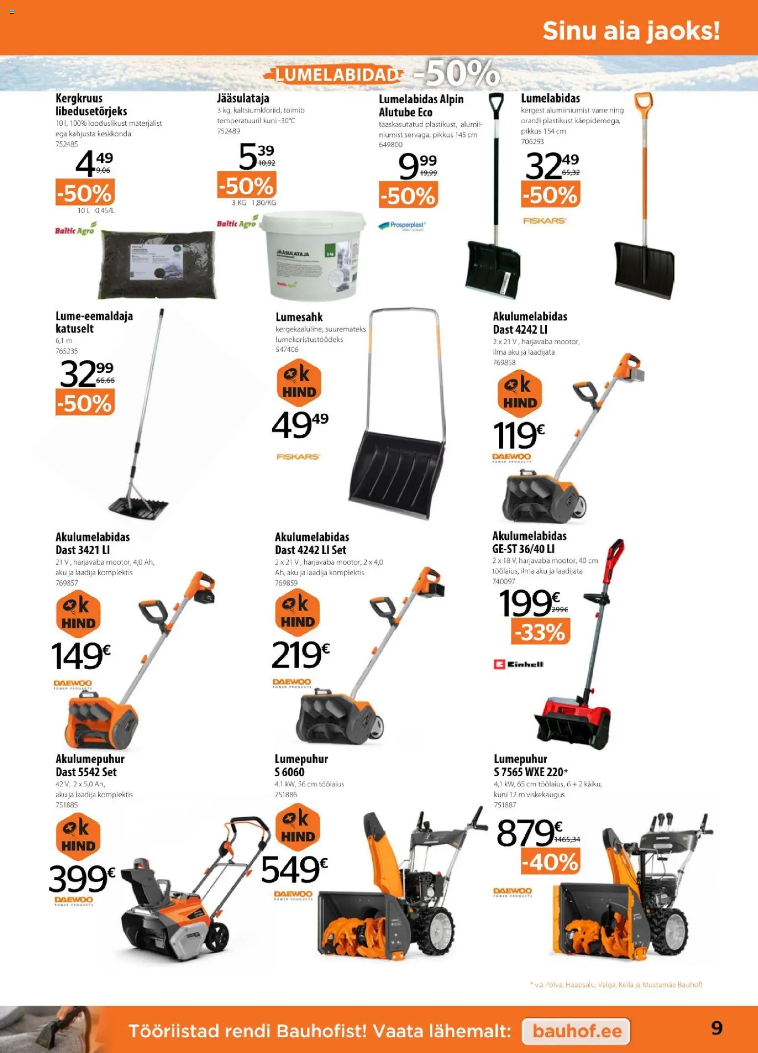 Bauhof kliendilehe eelvaade alates 2026.01.06