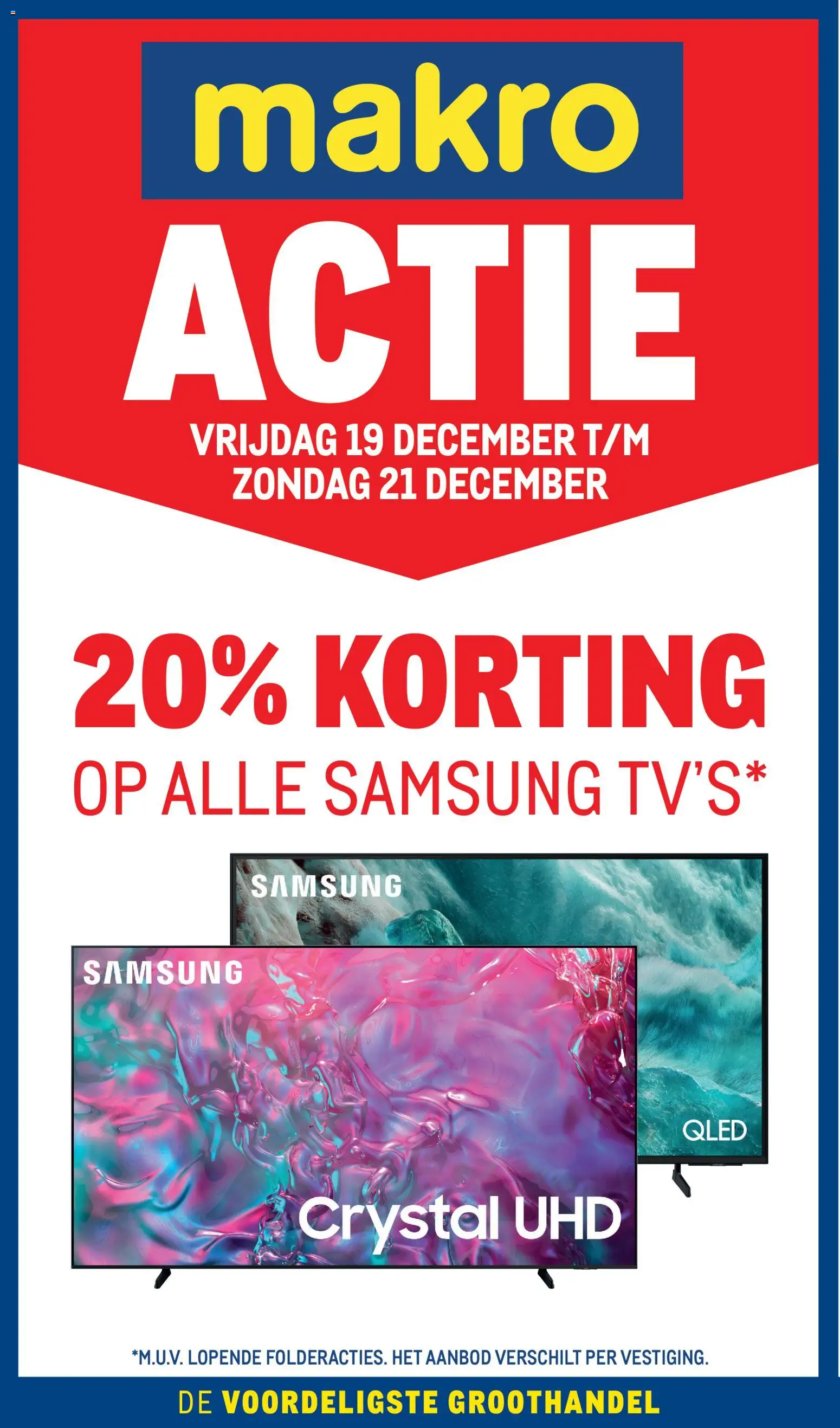 Voorbeeld van Actie Samsung TV's van winkel Makro geldig vanaf 19-12-2025