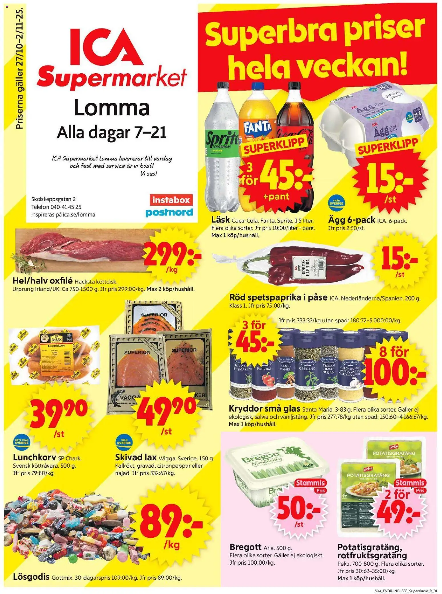 Förhandsgranska reklamblad Lomma från butik ICA Supermarket gäller från 27/10/2025