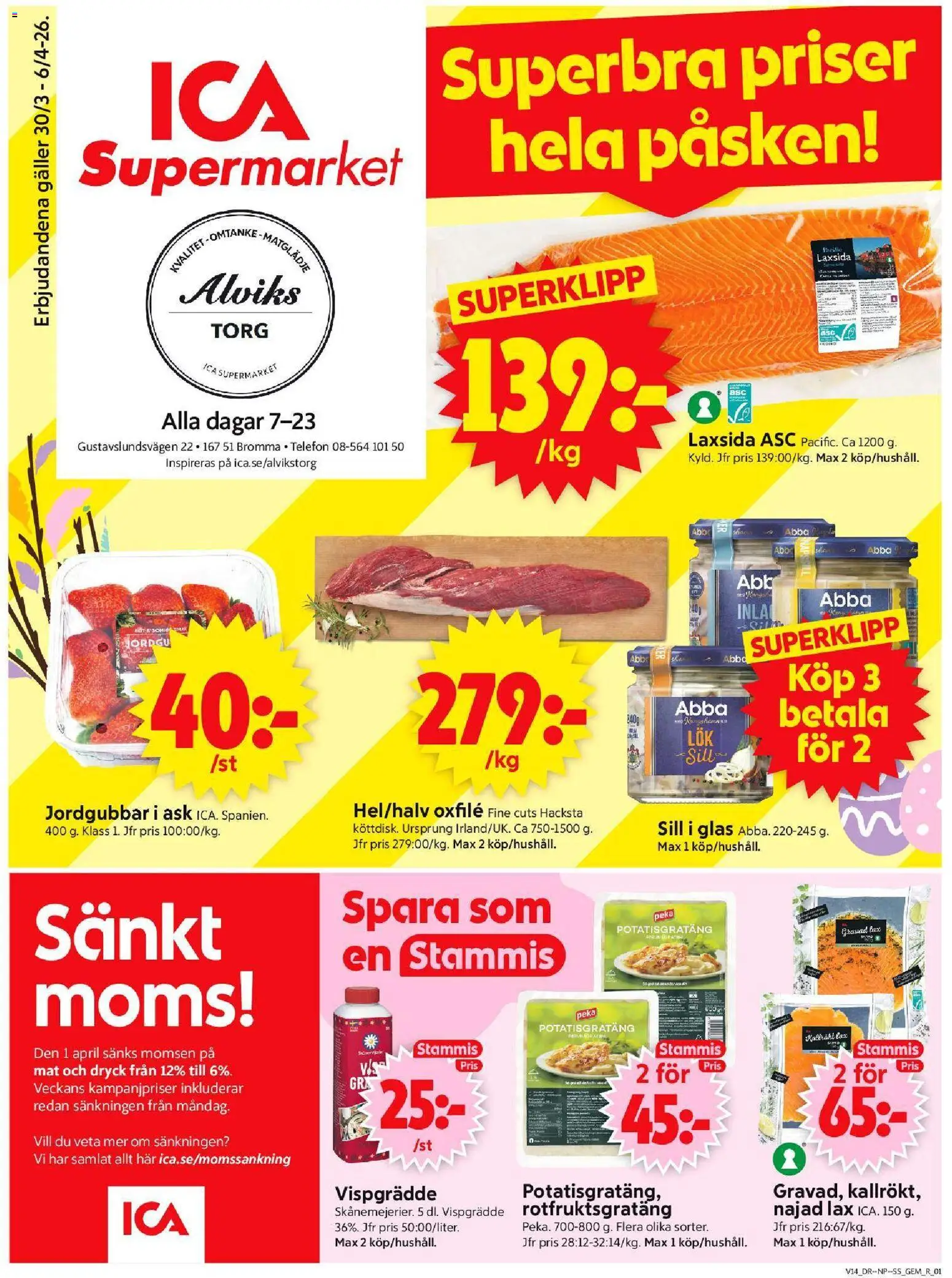 Förhandsgranska reklamblad Bromma från butik ICA Supermarket gäller från 30/03/2026