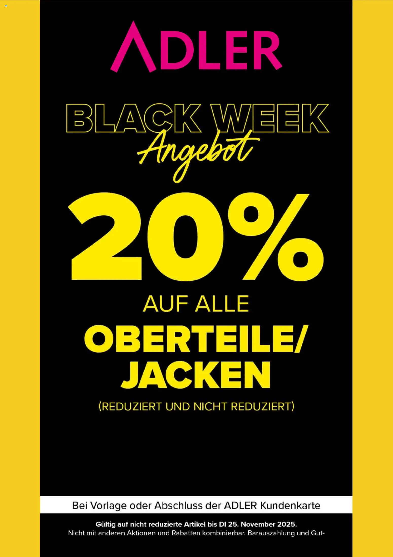 Vorschau von dem Prospekt des Geschäftes Adler, gültig ab dem 25.11.2025