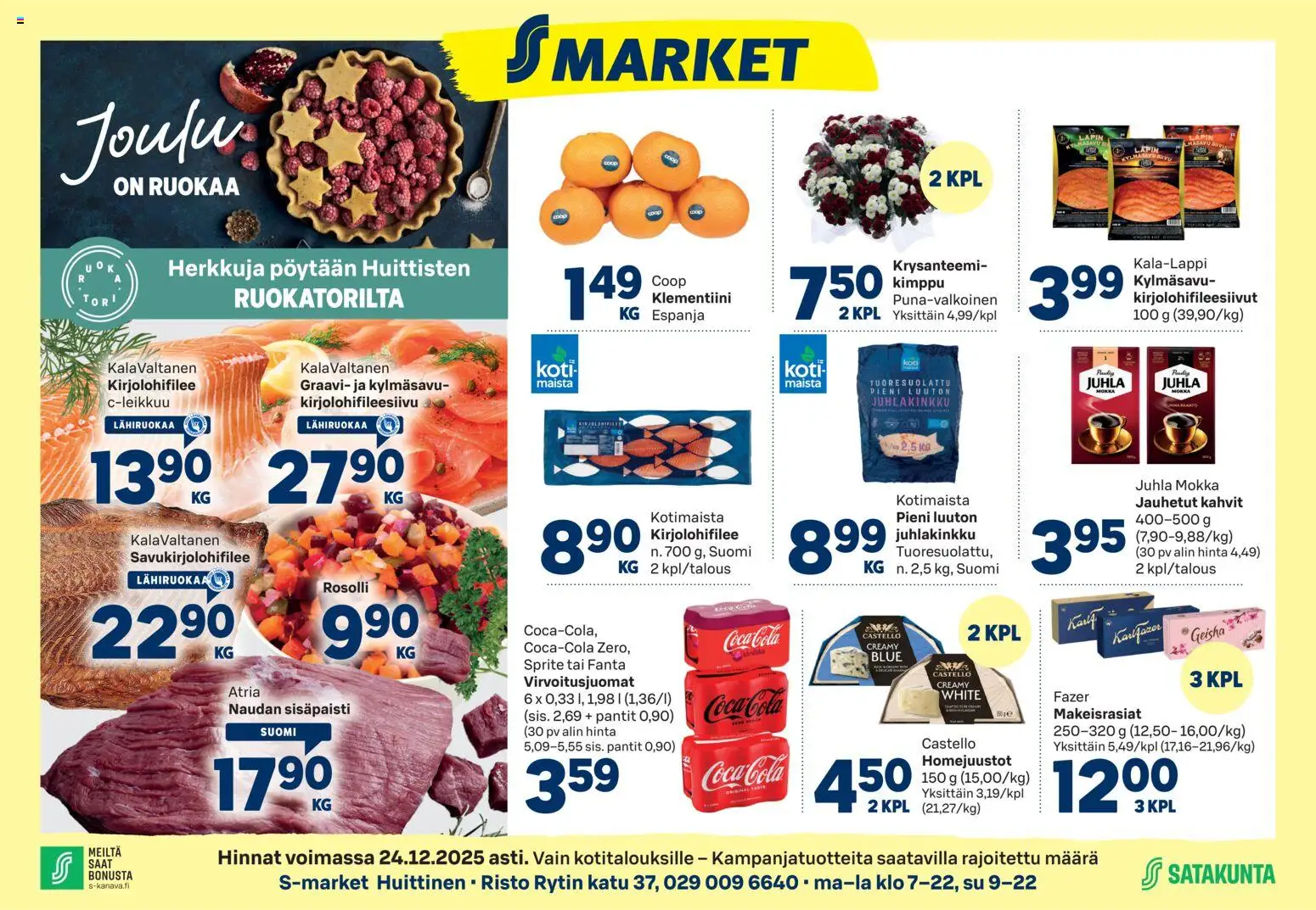 Kaupan S-market Huittinen esikatselu, voimassa 17/12/2025