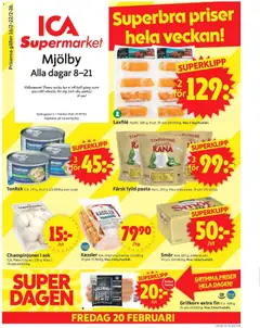 Förhandsgranska reklamblad Mjölby från butik ICA Supermarket gäller från 16/02/2026