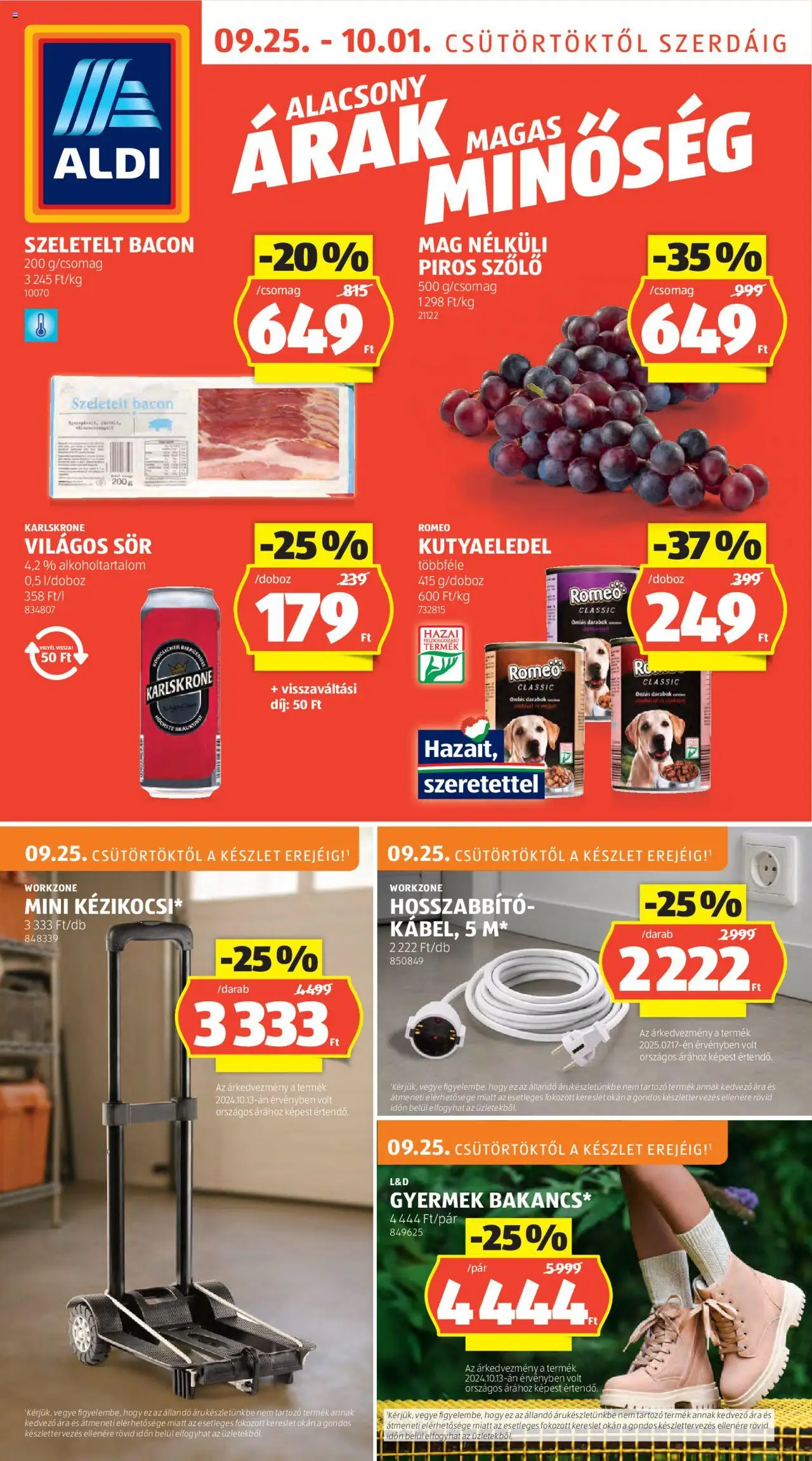 Aldi aktuális szórólap, érvényes 2025.09.25.-től - 1 oldal