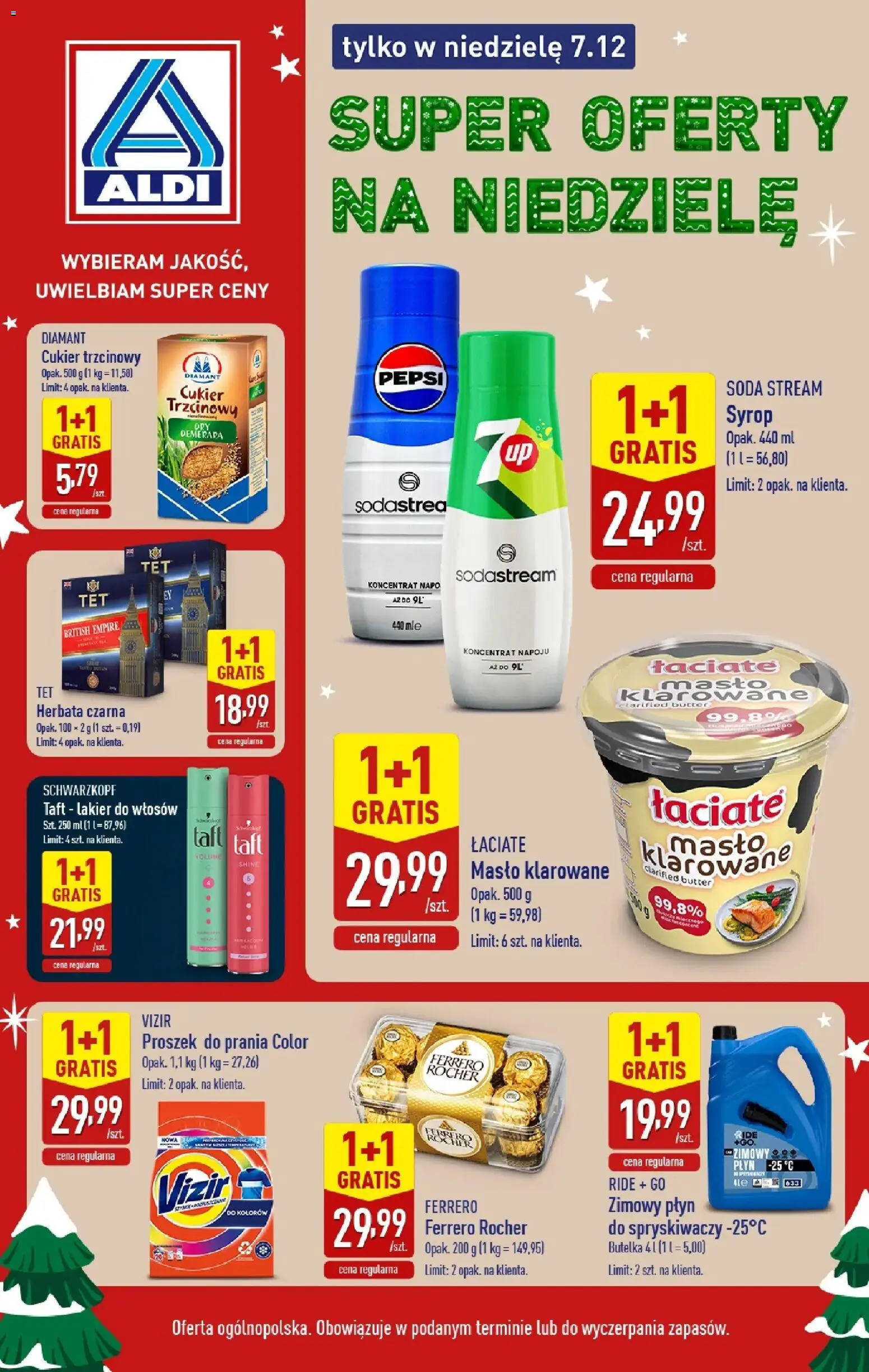 Pogląd gazetki "Super oferty na niedzielę w ALDI" ze sklepu Aldi ważnej od 06.12.2025