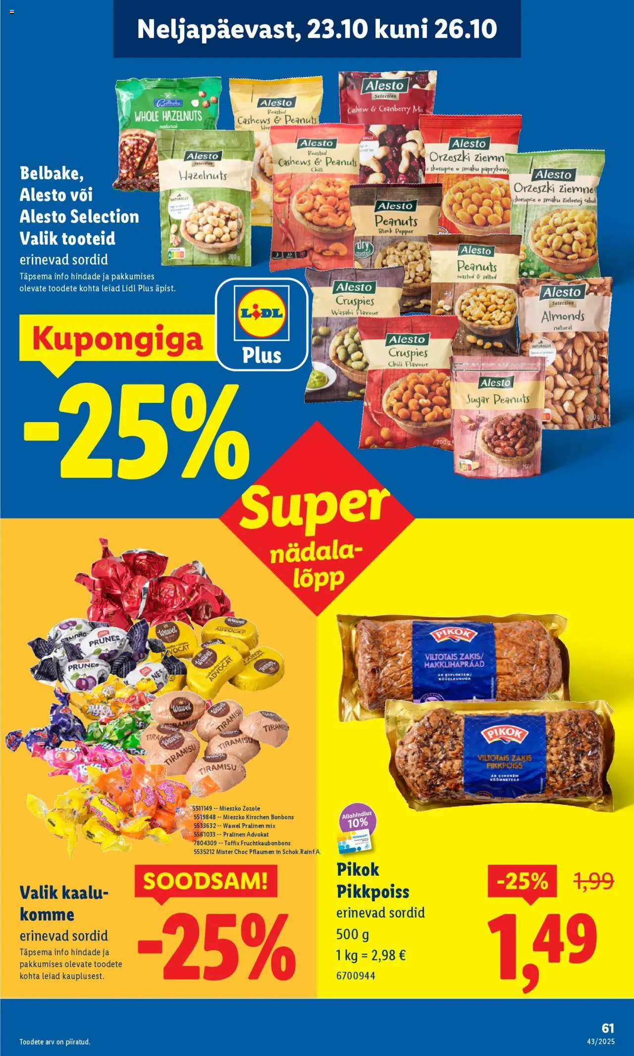 Lidl kliendilehe eelvaade alates 2025.10.20