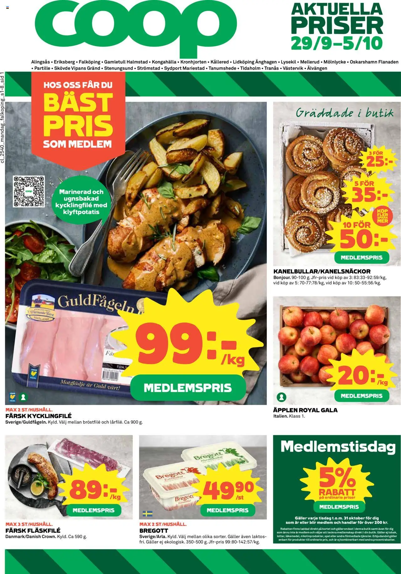 Aktuella reklamblad Coop är giltig 29/09 2025 > Veckans Erbjudanden gäller från 29/09/2025 till 05/10/2025 sidnummer 1