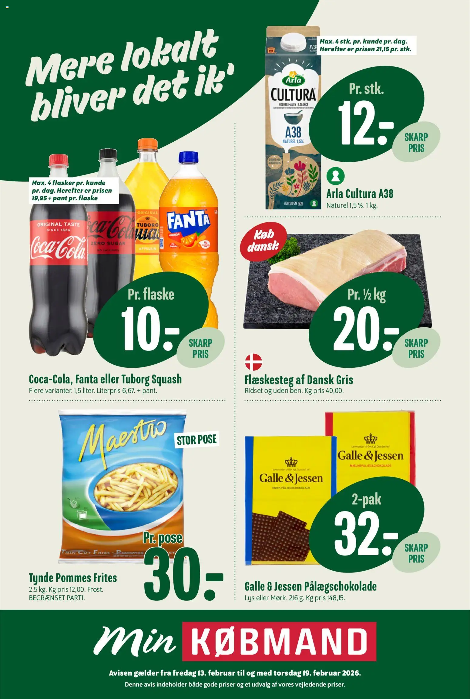 Eksempel på tilbudsavis Tilbudsavis fra butik Min Købmand gyldig fra 13/02/2026