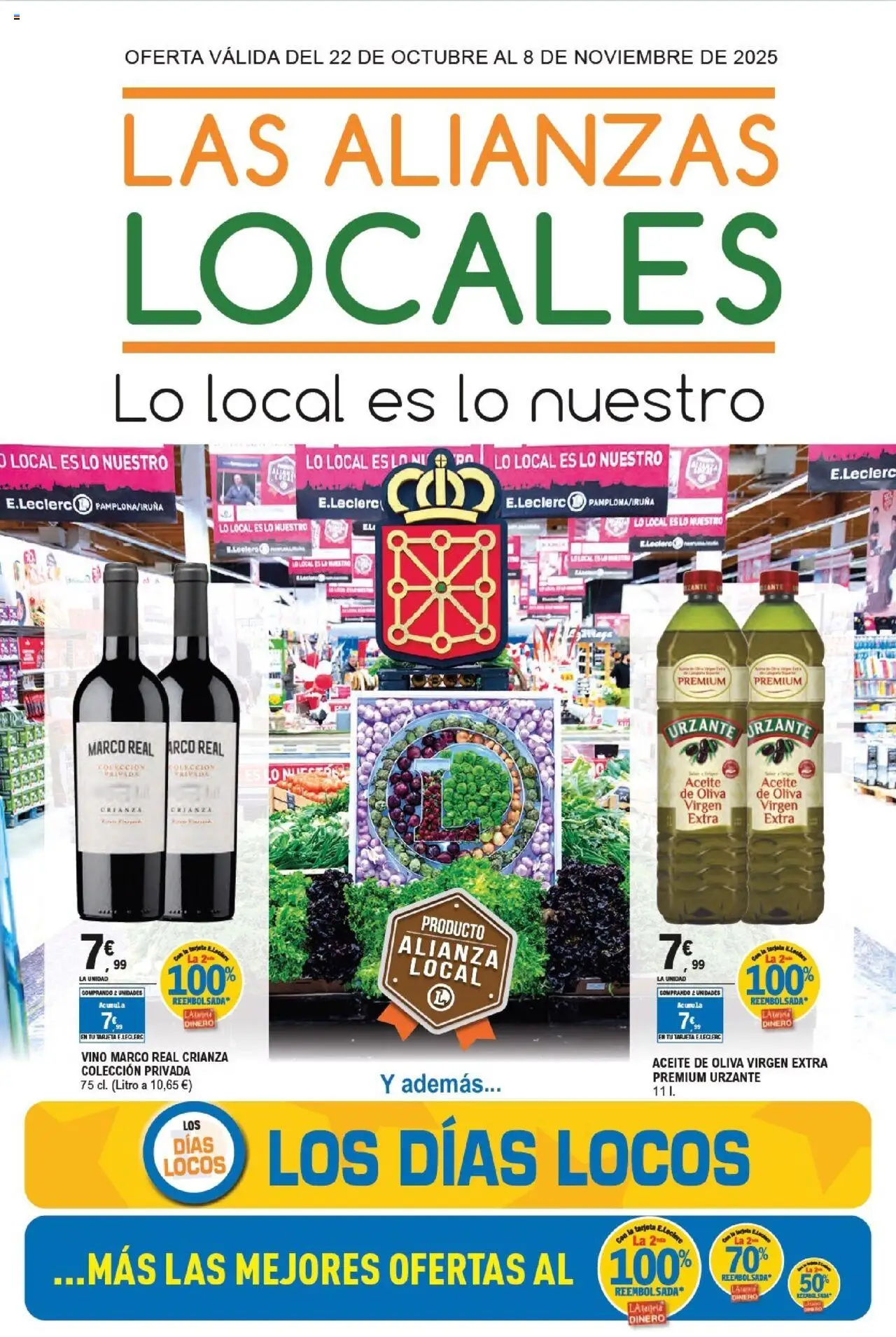 E.Leclerc Folleto > 22/10 - 08/11/2025 > Ofertas - Aceite de oliva, Vino, Marco, Aceite, Aceite de oliva virgen extra