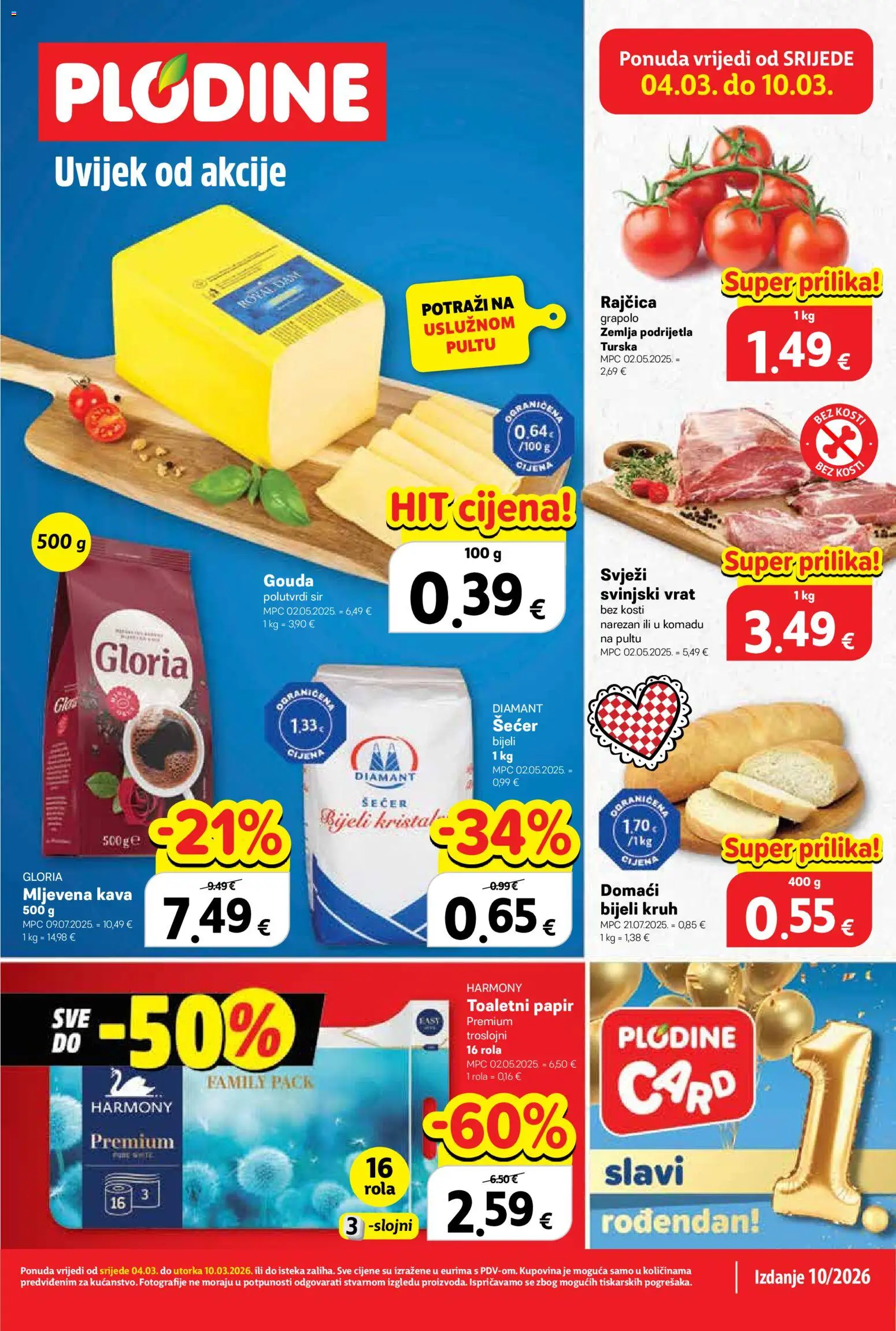 Pregled letka Katalog trgovine Plodine vrijedi od 04.03.2026