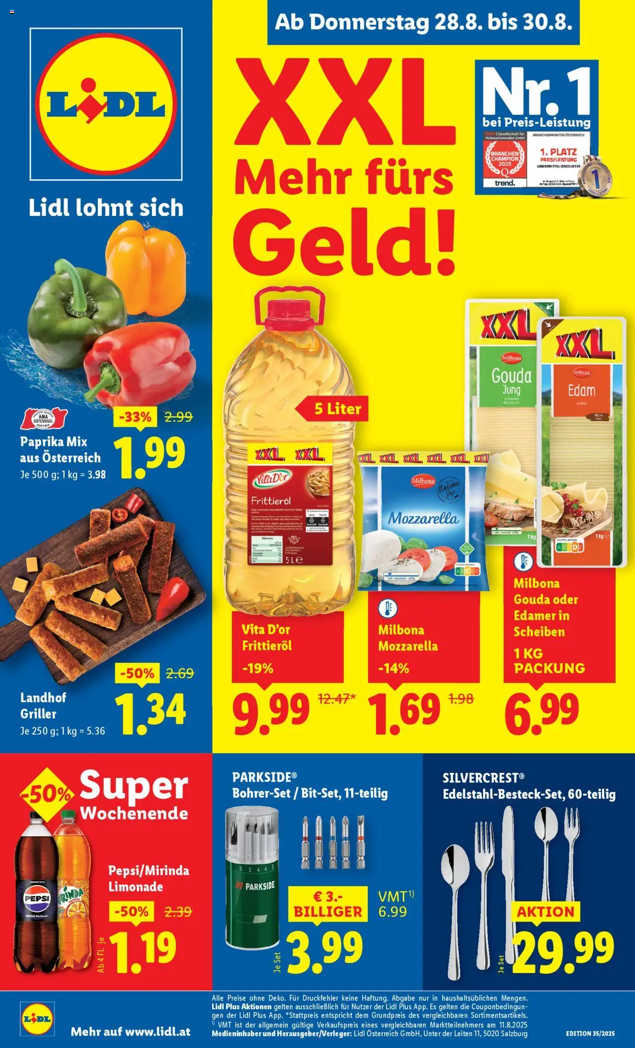  LIDL Flugblatt ab 28.08.2025 - Angebote "Eisenstadt, Ebenfurth, Mattersburg" - Seite 1