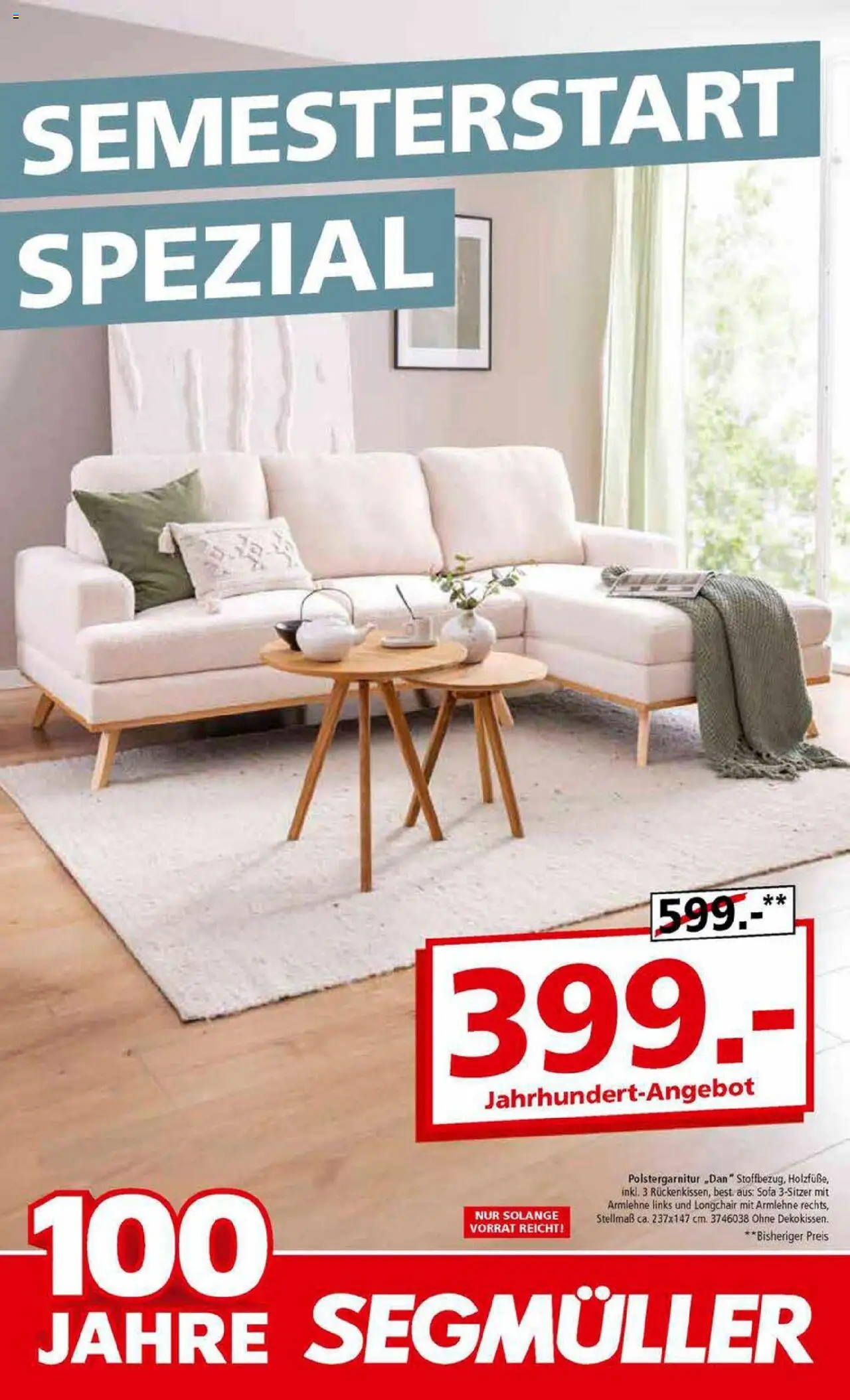 Segmüller Semesterstart Spezial (vom 28.07.2025 - 02.11.2025) - Sofa