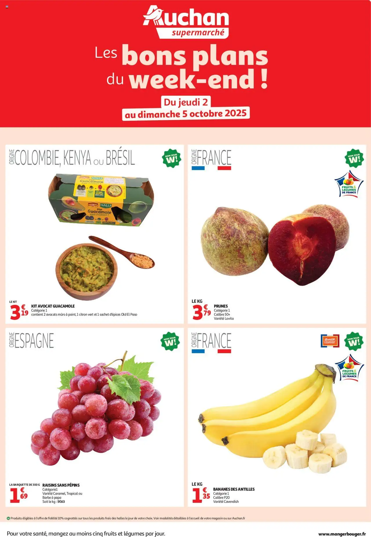 Auchan shop Les bons plans du week-end dans votre super ! geldig vanaf 02/10/2025 - Paginanummer 1