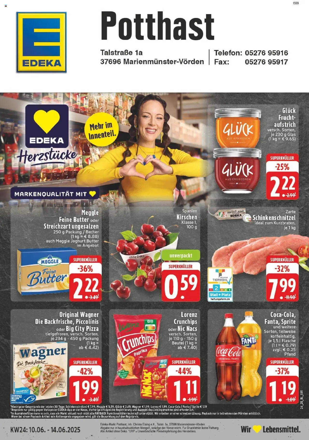 EDEKA Prospekt ab 08.06.2025 - Prospekt Marienmuenster-Voerden Online - Chips, Telefon, Coca cola, Erdbeeren, Joghurt, Thunfisch, Paprika, Sprite