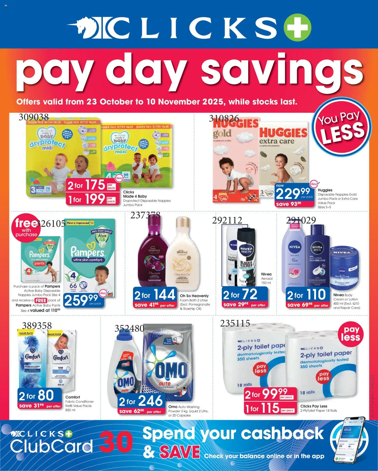 Clicks Specials from 23/10 - 10/11/2025 > Promotions