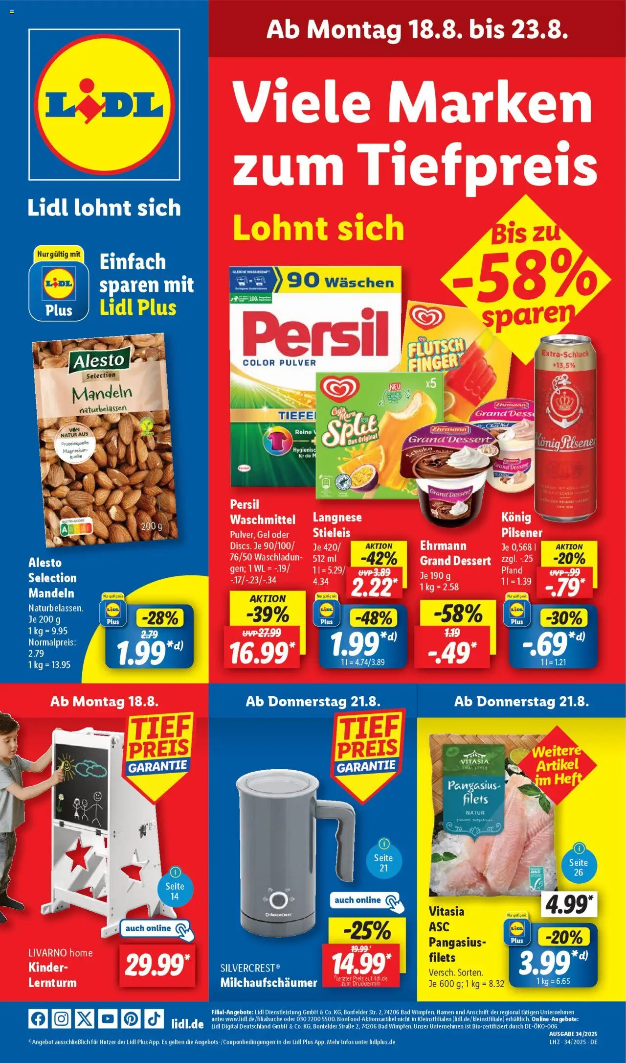 LIDL Prospekt ab Montag 18.08.2025 > Prospekt Holzminden