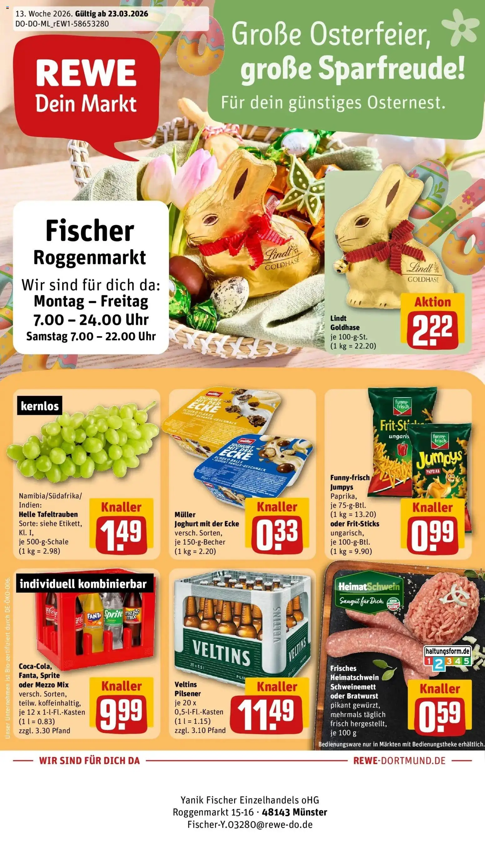 Vorschau von dem Prospekt des Geschäftes Rewe, gültig ab dem 23.03.2026