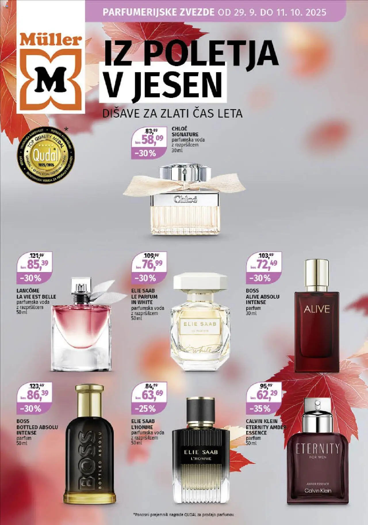 Müller Katalog parfumerijske zvezde od 29.09.2025 - aktualna ponudba - stran 1 - Voda, Med, Parfum, Parfumska voda