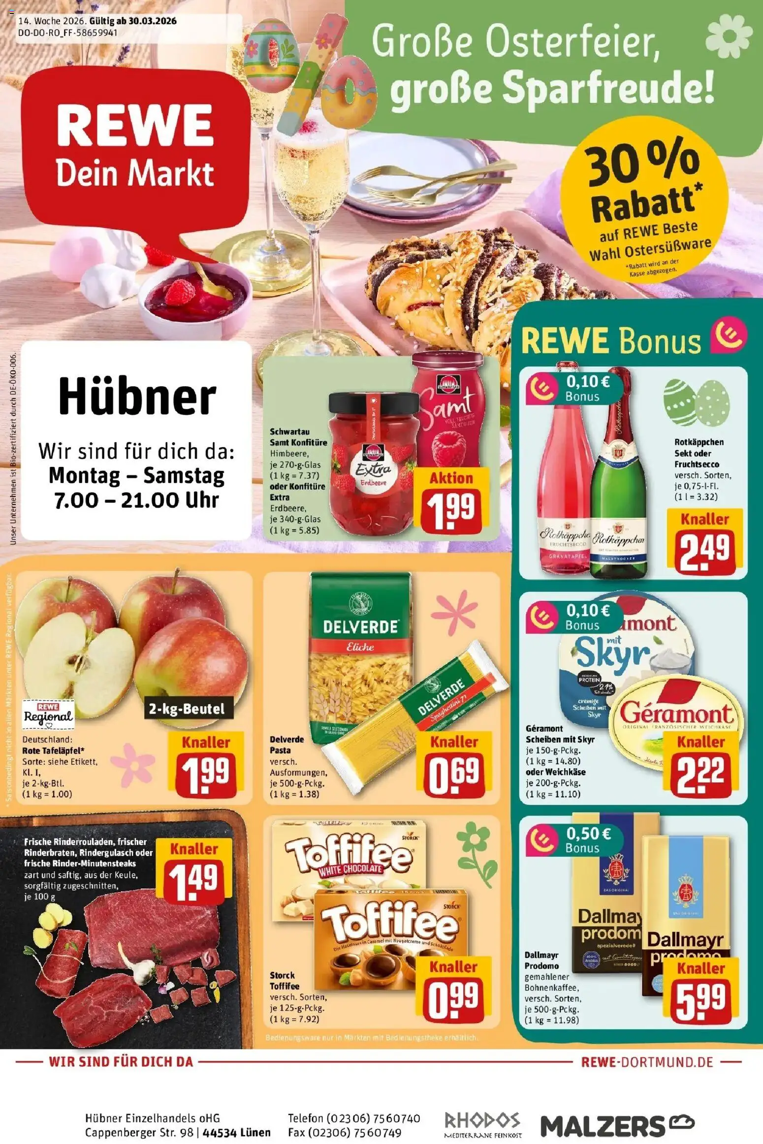 Vorschau von dem Prospekt des Geschäftes Rewe, gültig ab dem 30.03.2026