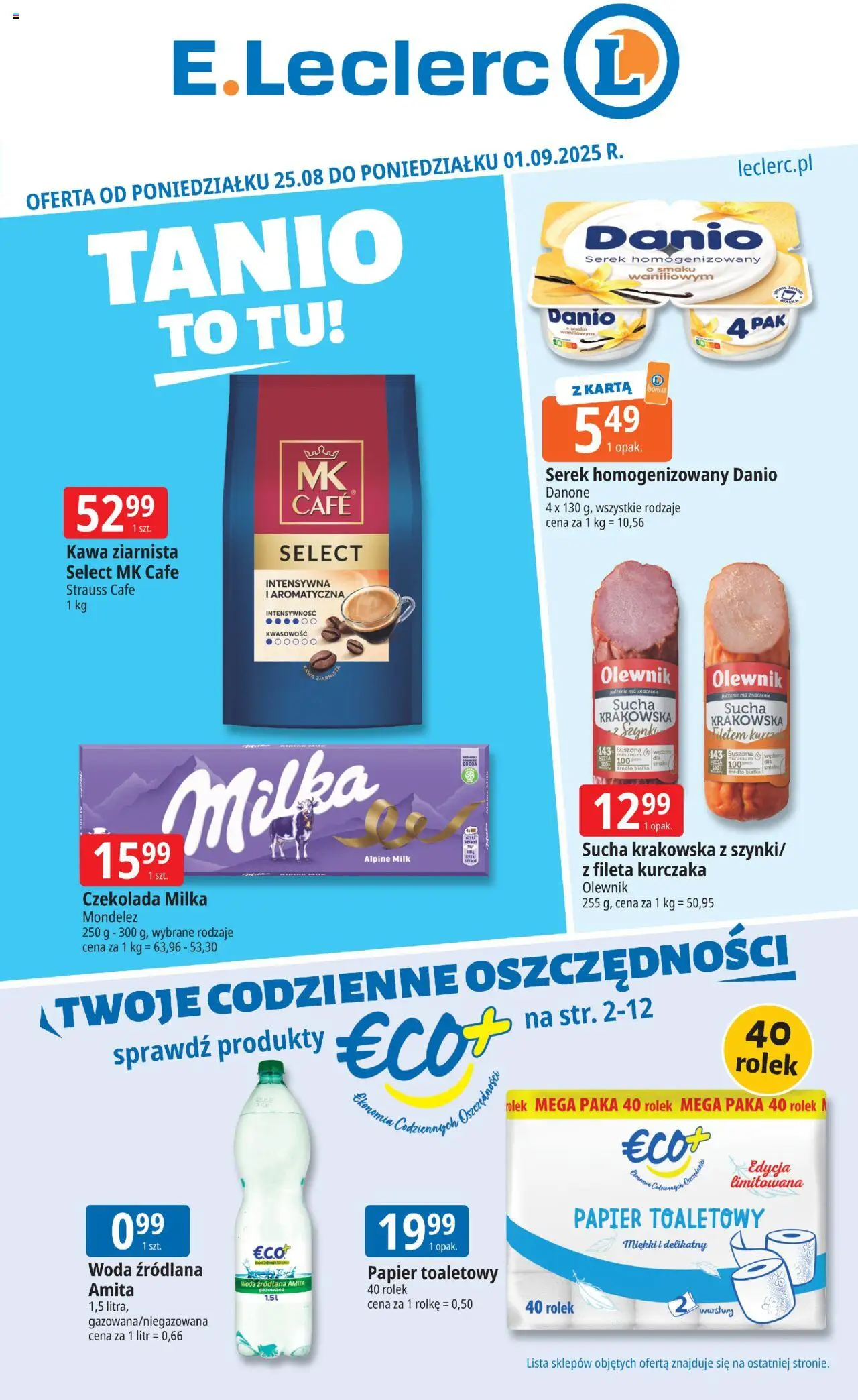E.Leclerc Zielona Góra od 25.08.2025 - Nowa Gazetka - Numer strony 1