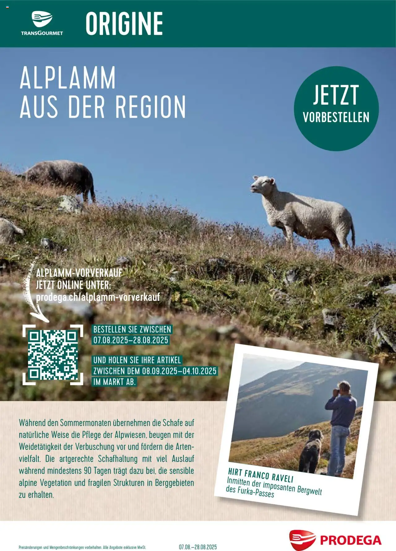 Prodega Aktionen Alplamm aus der Region ab 07.08.2025 - Seitennummer 1
