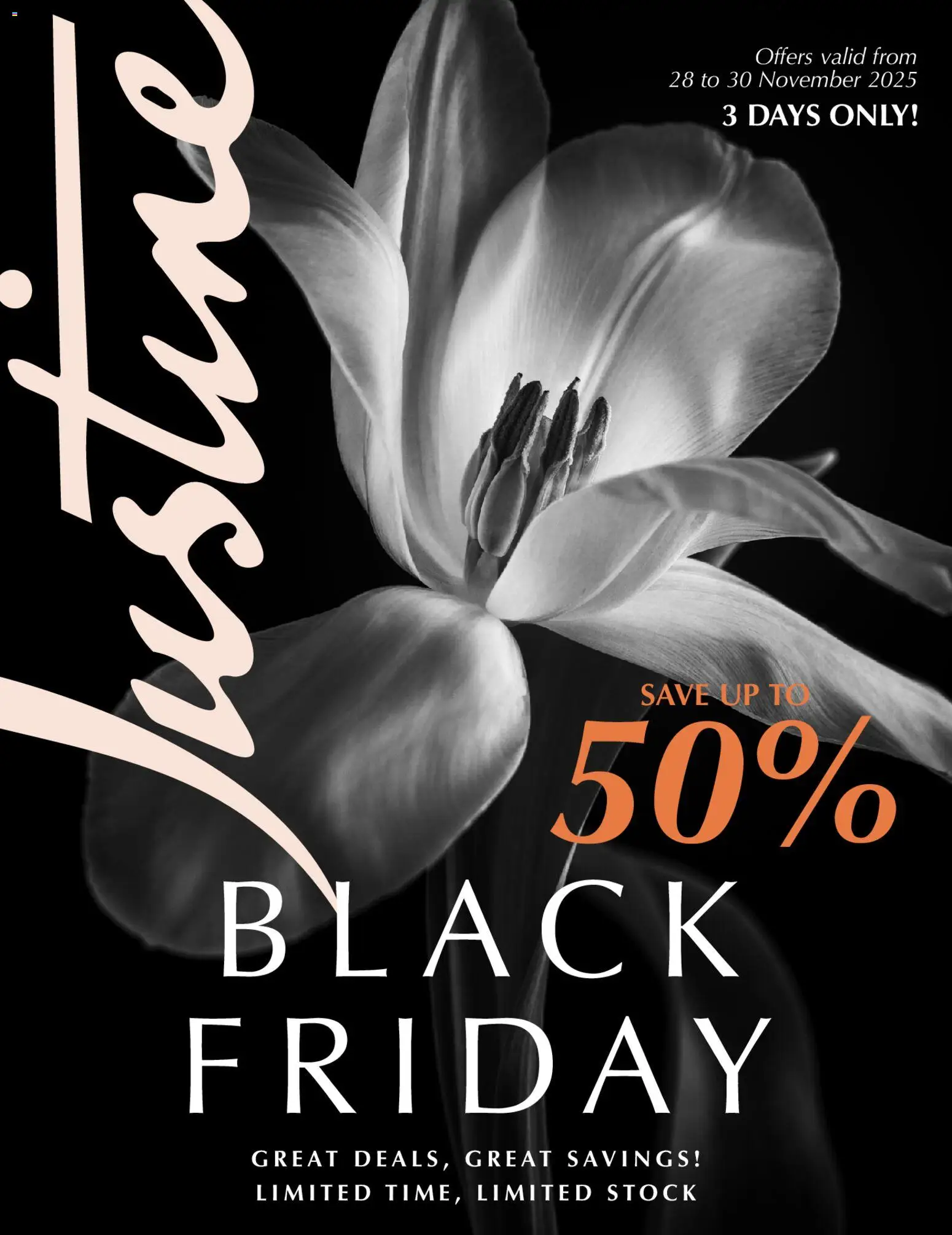 Preview of Justine flyer valid from 28/11/2025