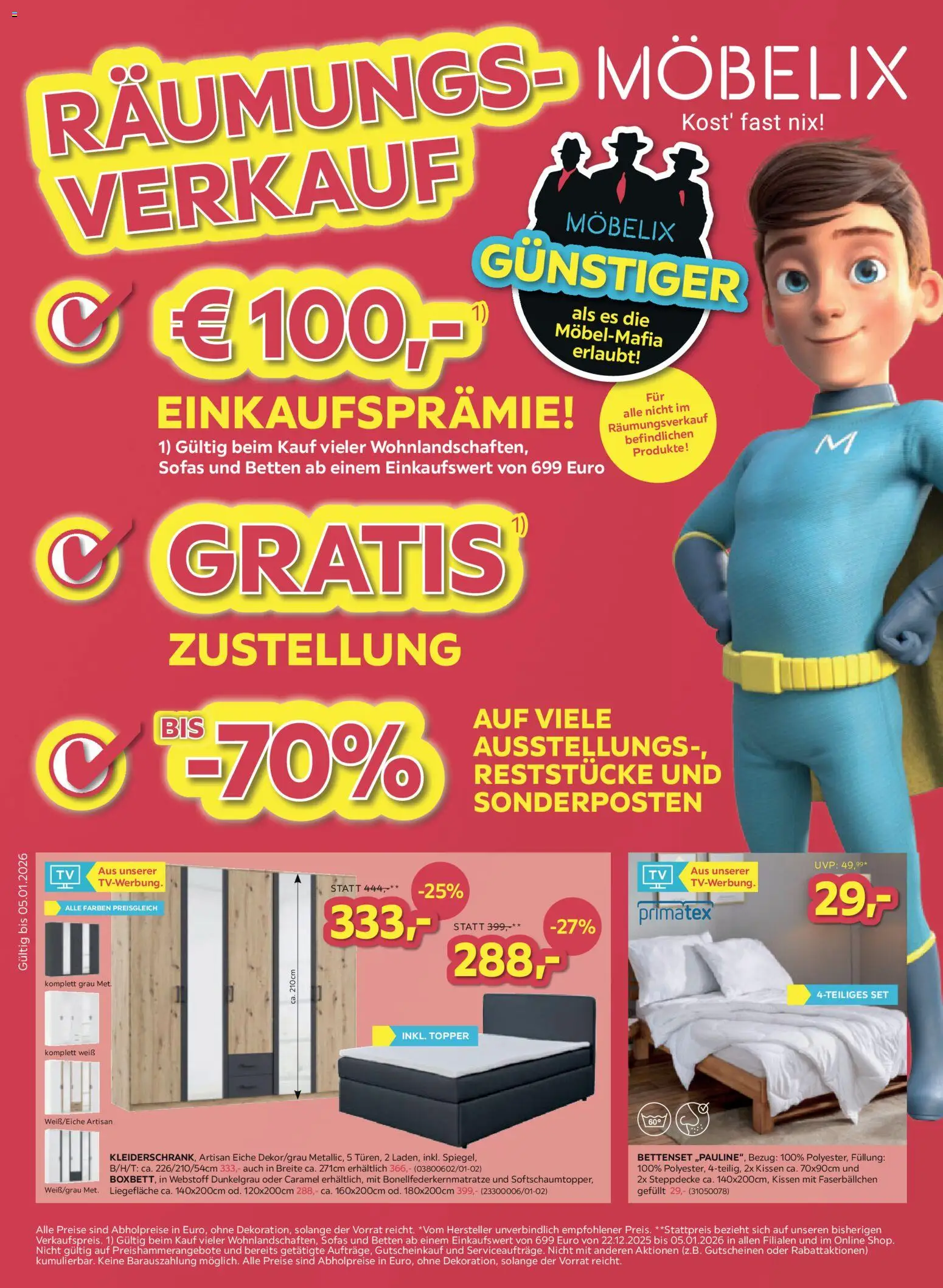 Vorschau der Angebote: Möbelix Räumungs-Verkauf gültig ab 22.12.2025