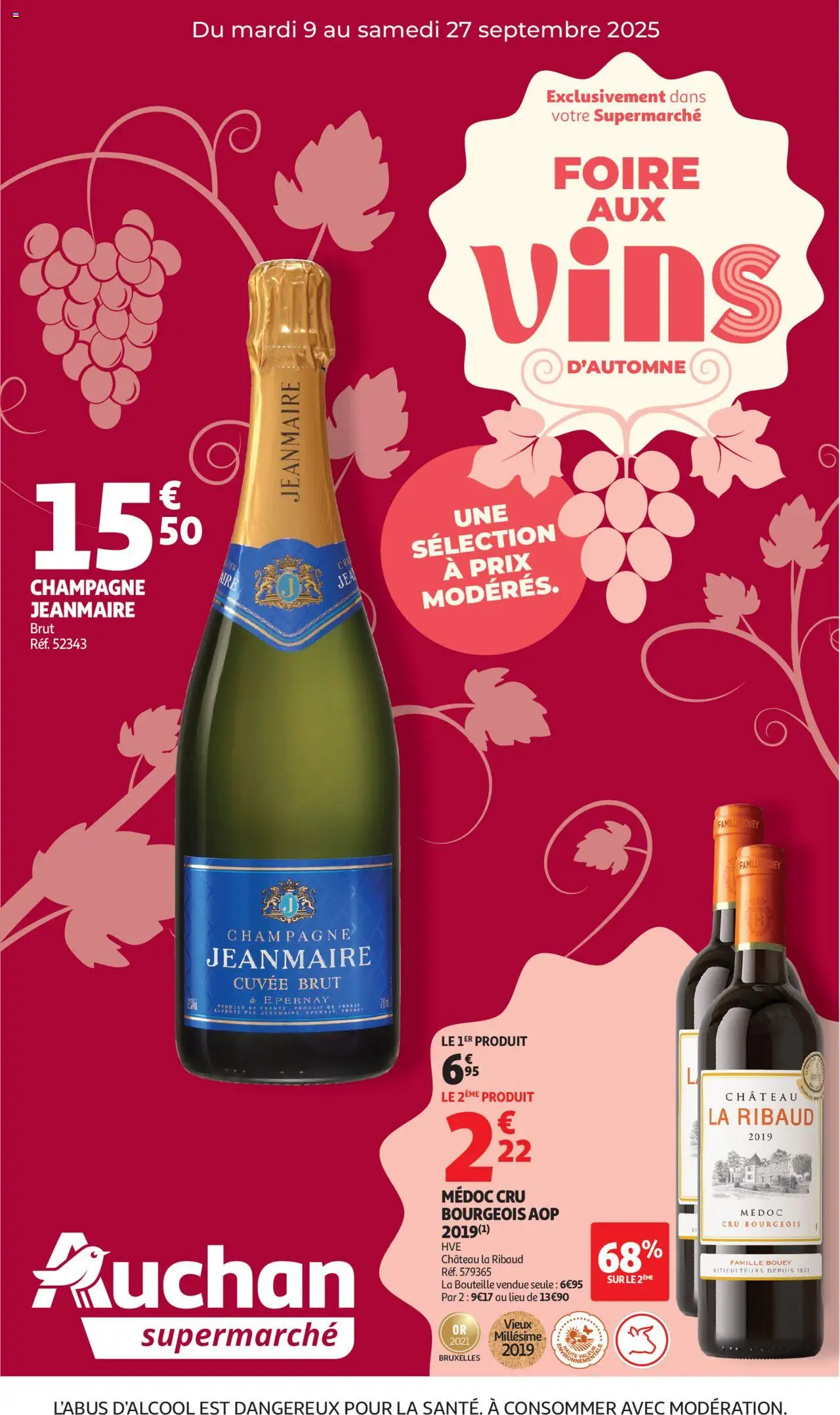 Foire aux Vins dans votre supermarché de la boutique Auchan valable du 09/09/2025 - Page numéro 1
