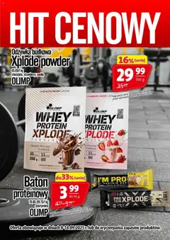 Pogląd gazetki "Promocja - Odżywki I Batony Olimp" ze sklepu Prim Market ważnej od 08.09.2025