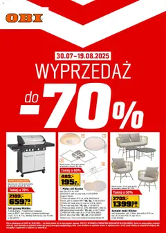 Pogląd gazetki "Wyprzedaż" ze sklepu OBI ważnej od 30.07.2025