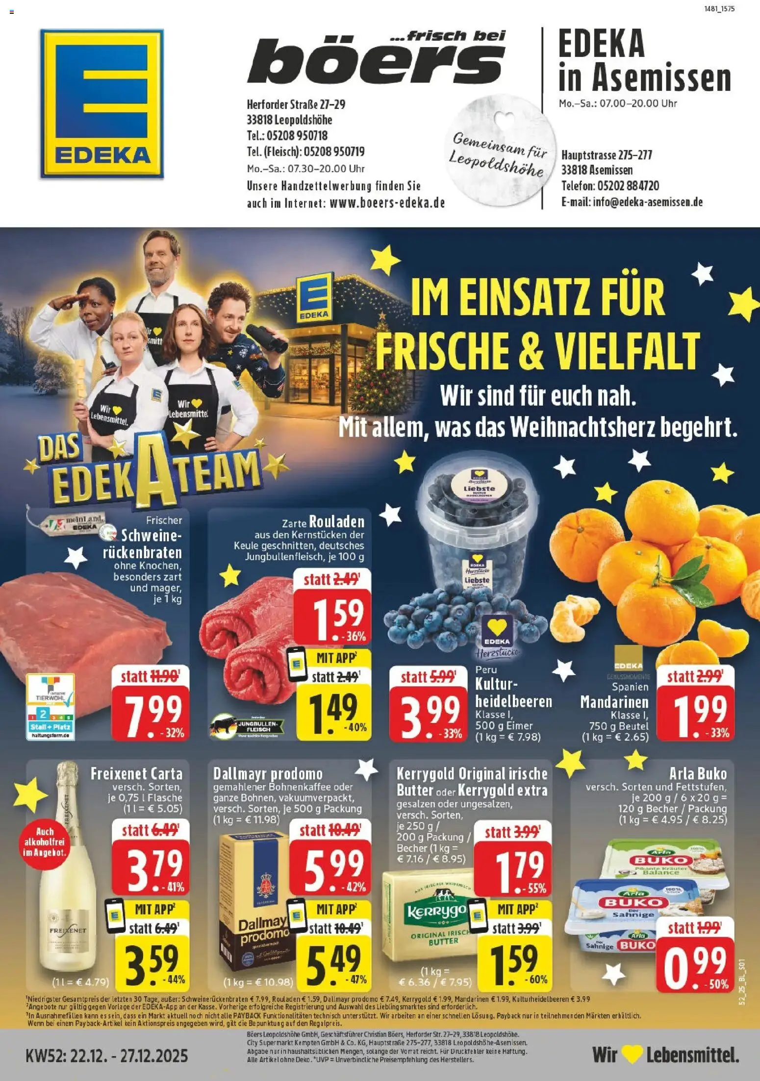 Vorschau von dem Prospekt des Geschäftes Edeka, gültig ab dem 22.12.2025