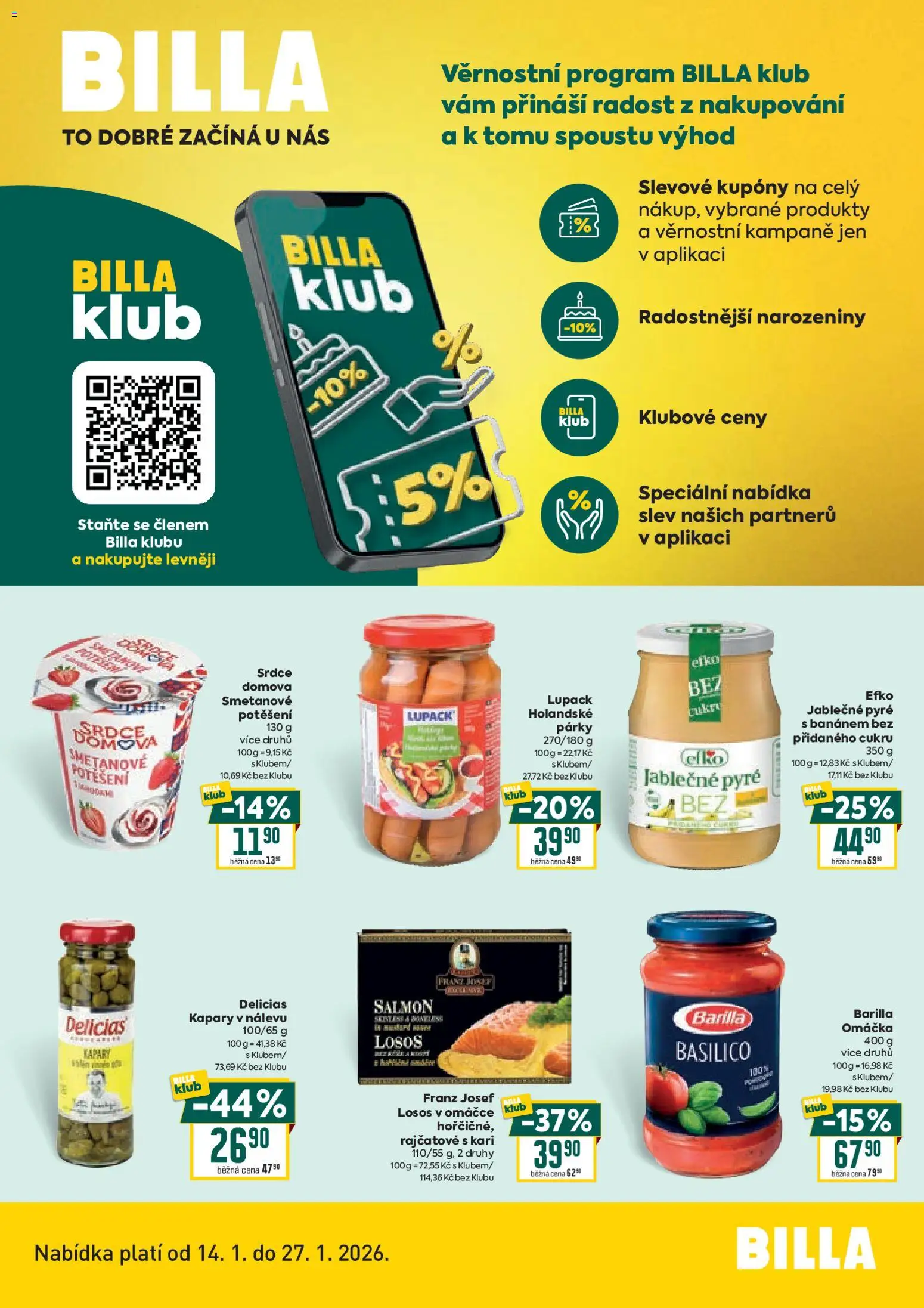 Náhled nabídky: Billa Leták - Billa bonus club platný od 14.01.2026