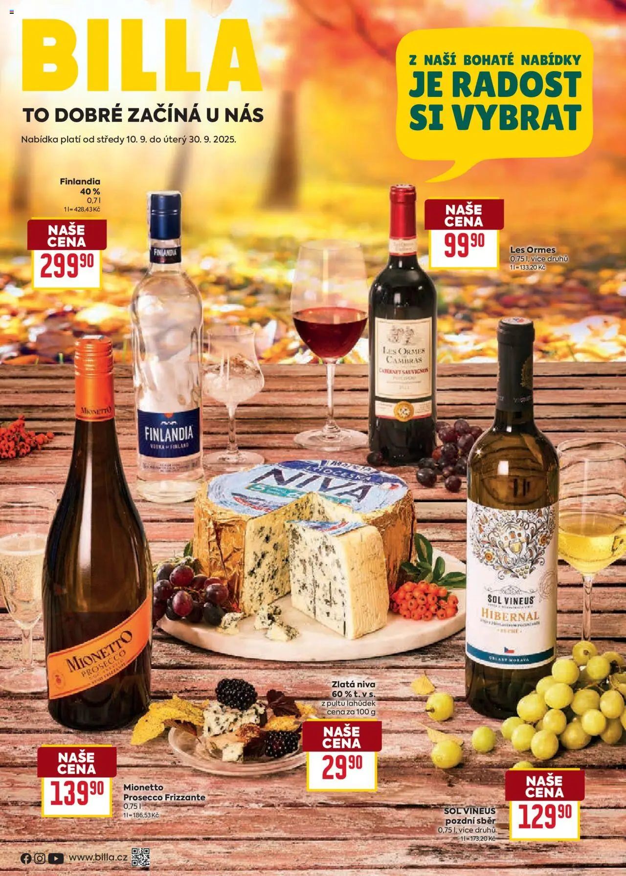  BILLA leták již od 10.09.2025 » Akční "Leták - Podzimní nápoje"