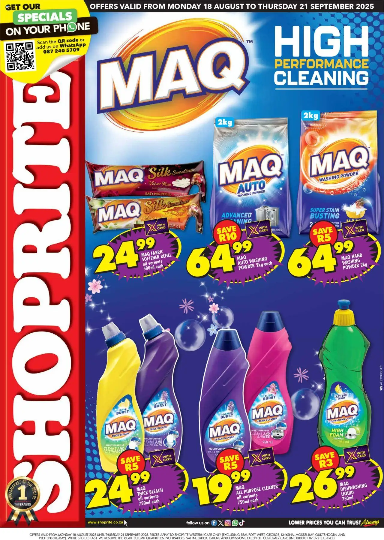 Shoprite Western Cape - Maq Savings 18/08 - 21/09/2025 >> Catalogue