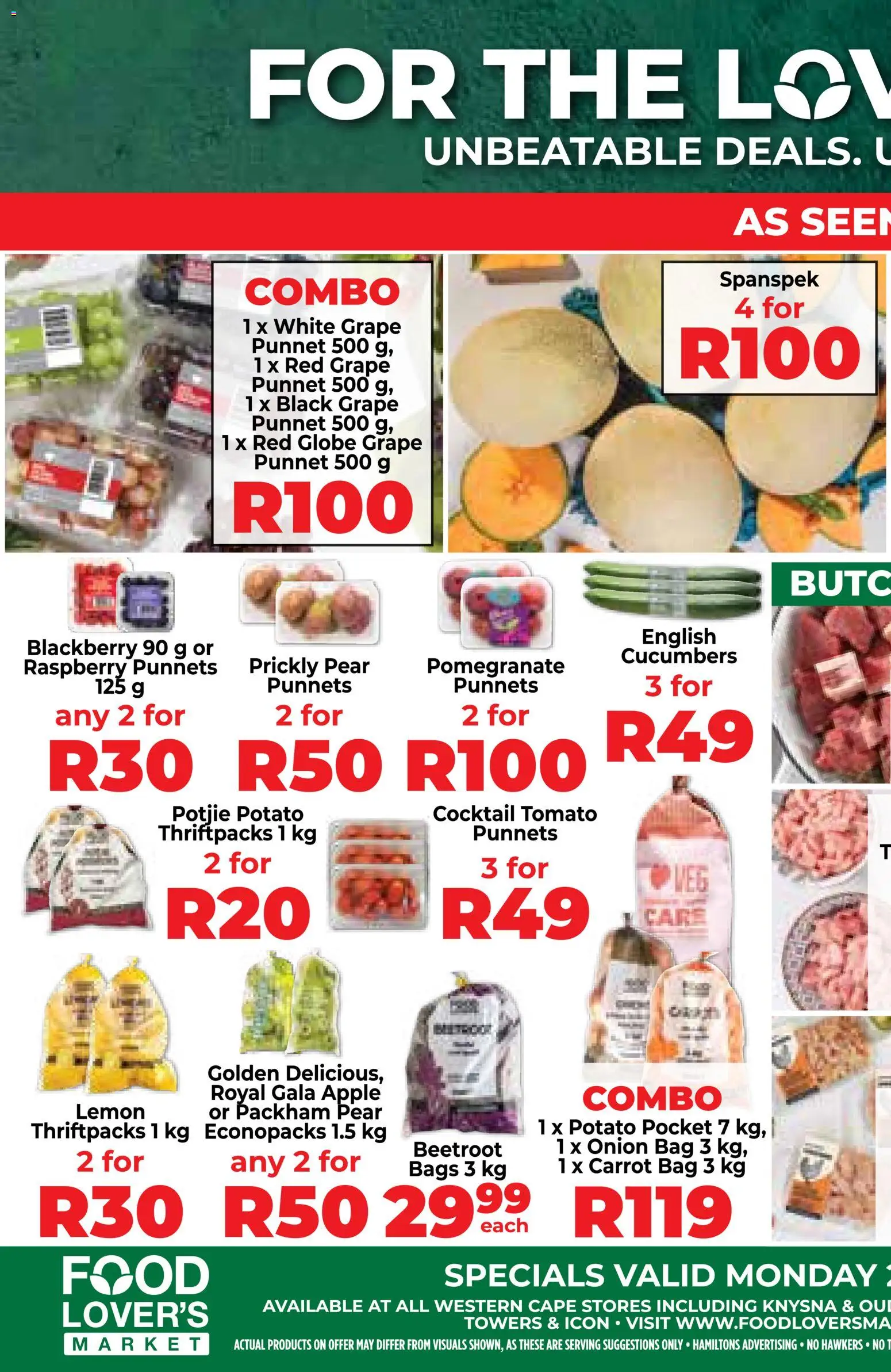 Preview of Food Lover's Market flyer valid from 02/03/2026 - Bag, Pomegranate, Cucumbers, Lemon, Globe, Onion