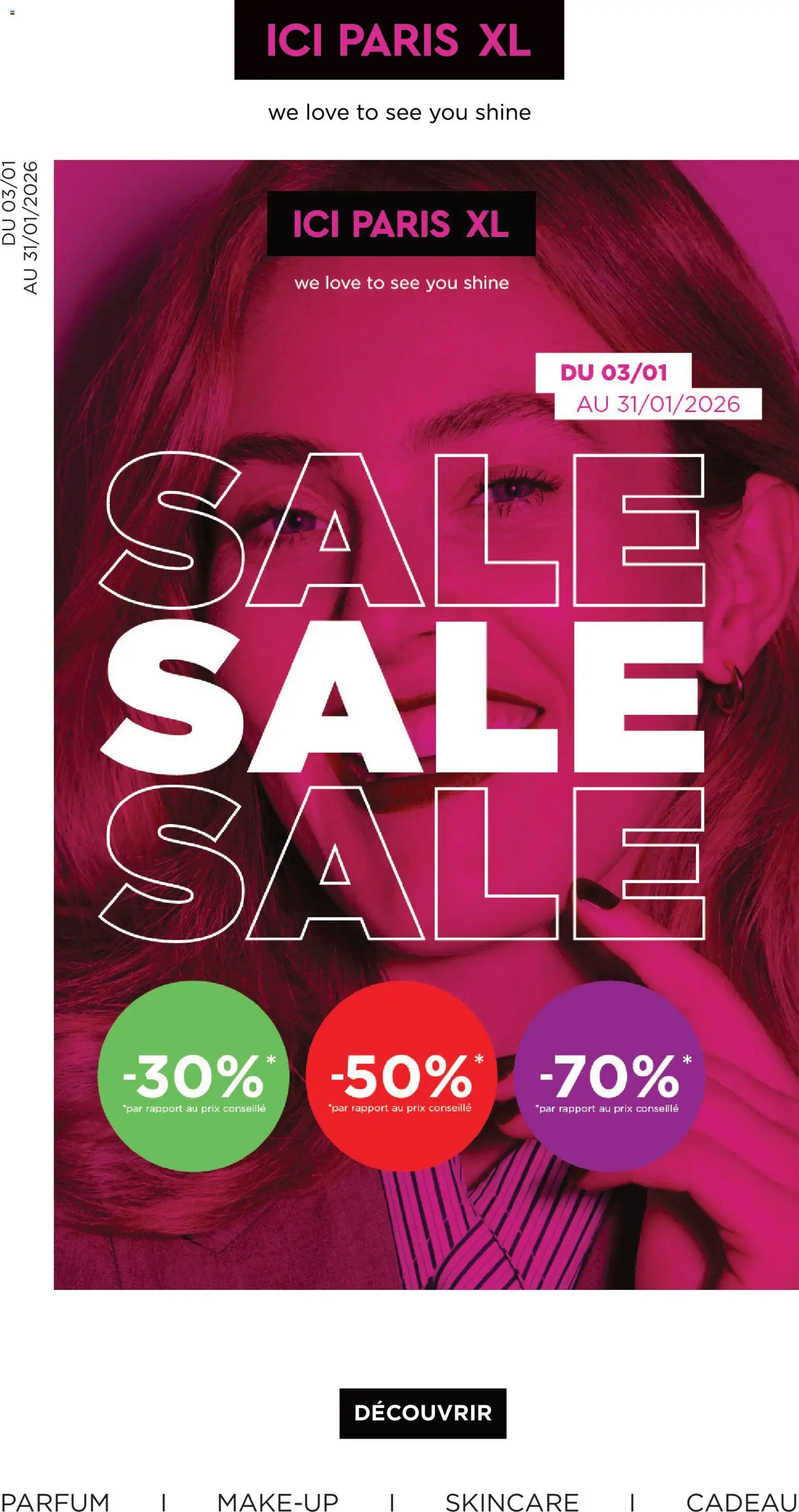 Voorbeeld van Publicité van winkel ICI Paris XL geldig vanaf 03/01/2026