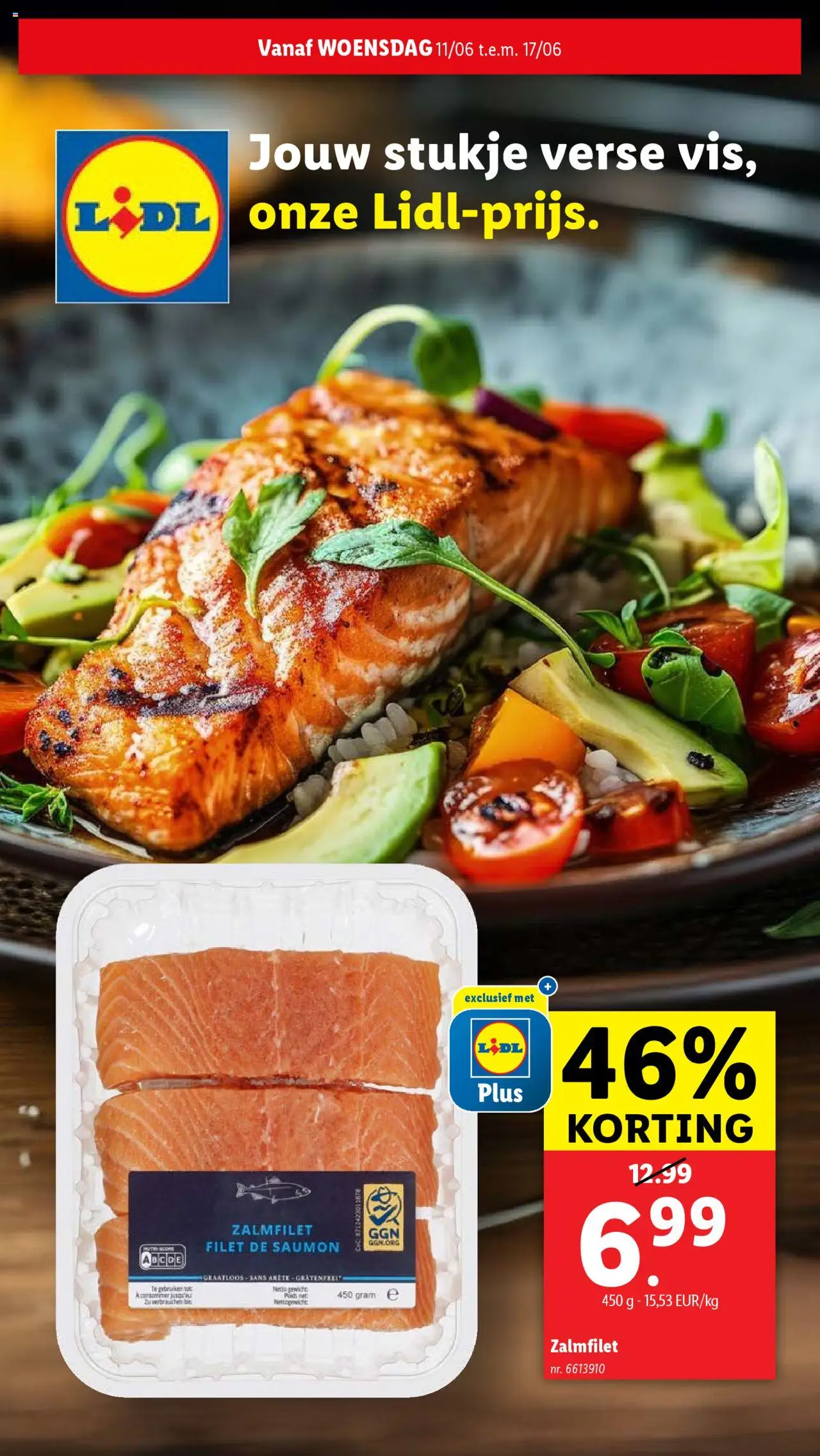 Lidl shop Folder week 24 geldig vanaf 11/06/2025 - Paginanummer 1 - Zalmfilet, Filet