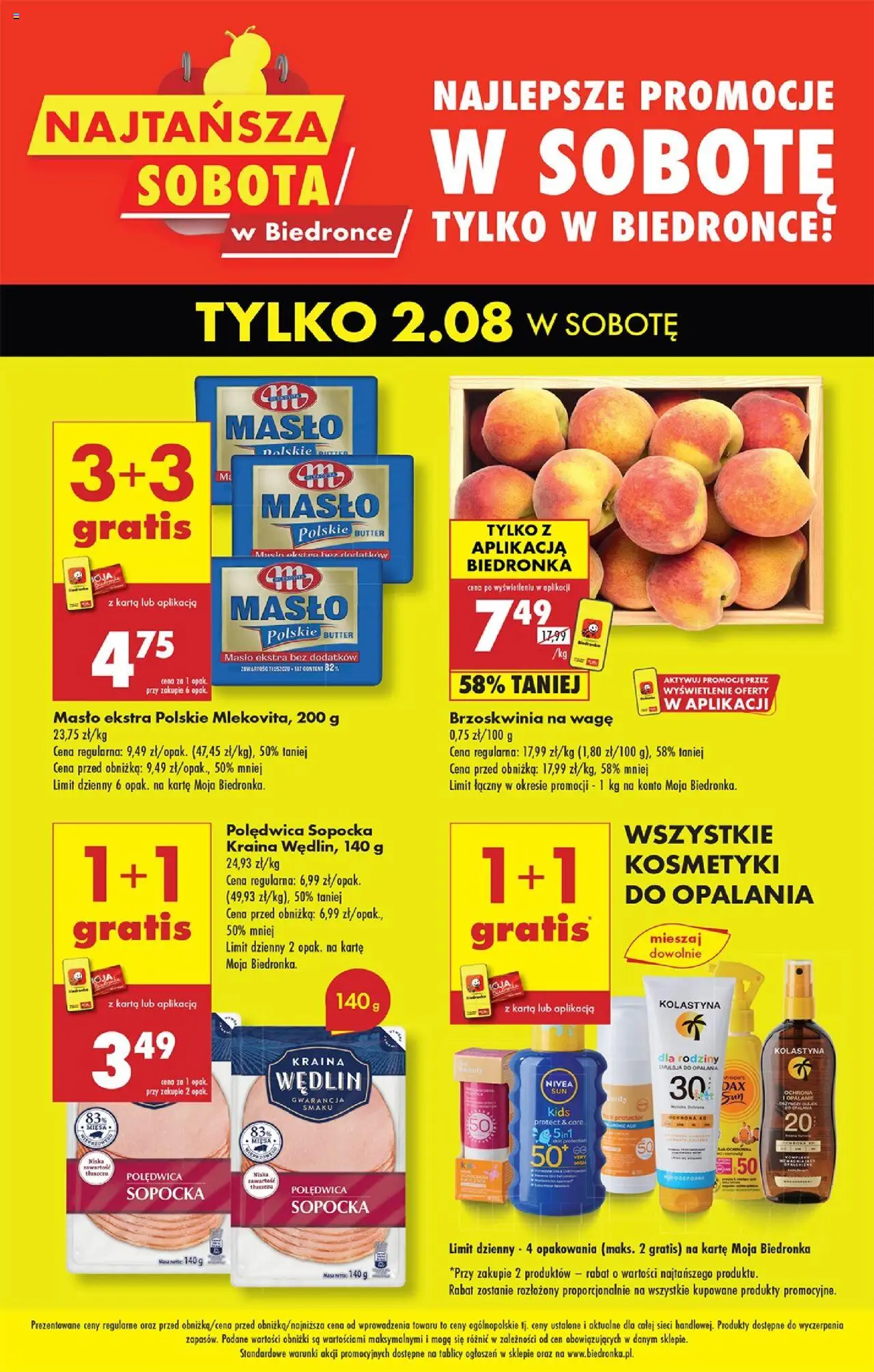 Biedronka gazetka promocyjna 02.08.2025 - "Najtańsza sobota" - Numer strony 1