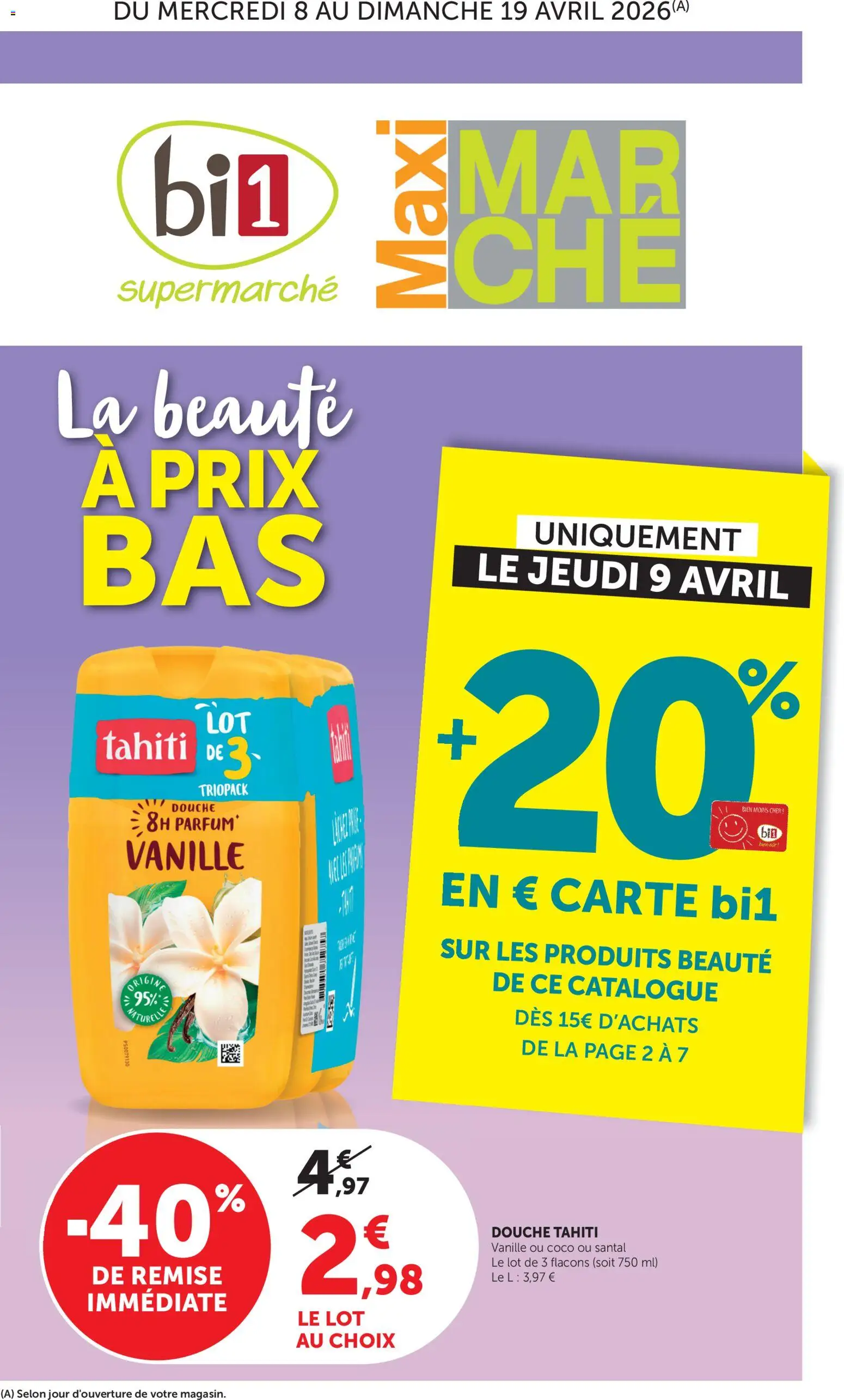 Prévisualisation de bi1 Catalogue du magasin bi1 formulaire valide 08/04/2026