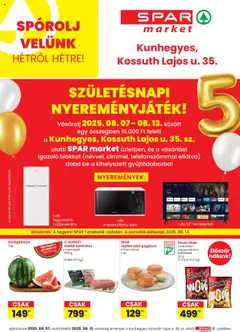Spar Market - SPAR market üzlet megújulás Kunhegyes megtekintése, amely érvényes 2025.08.07.-től