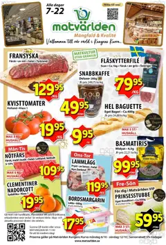 Förhandsgranska reklamblad Aktuella reklamblad Matvärlden från butik Matvärlden gäller från 06/10/2025