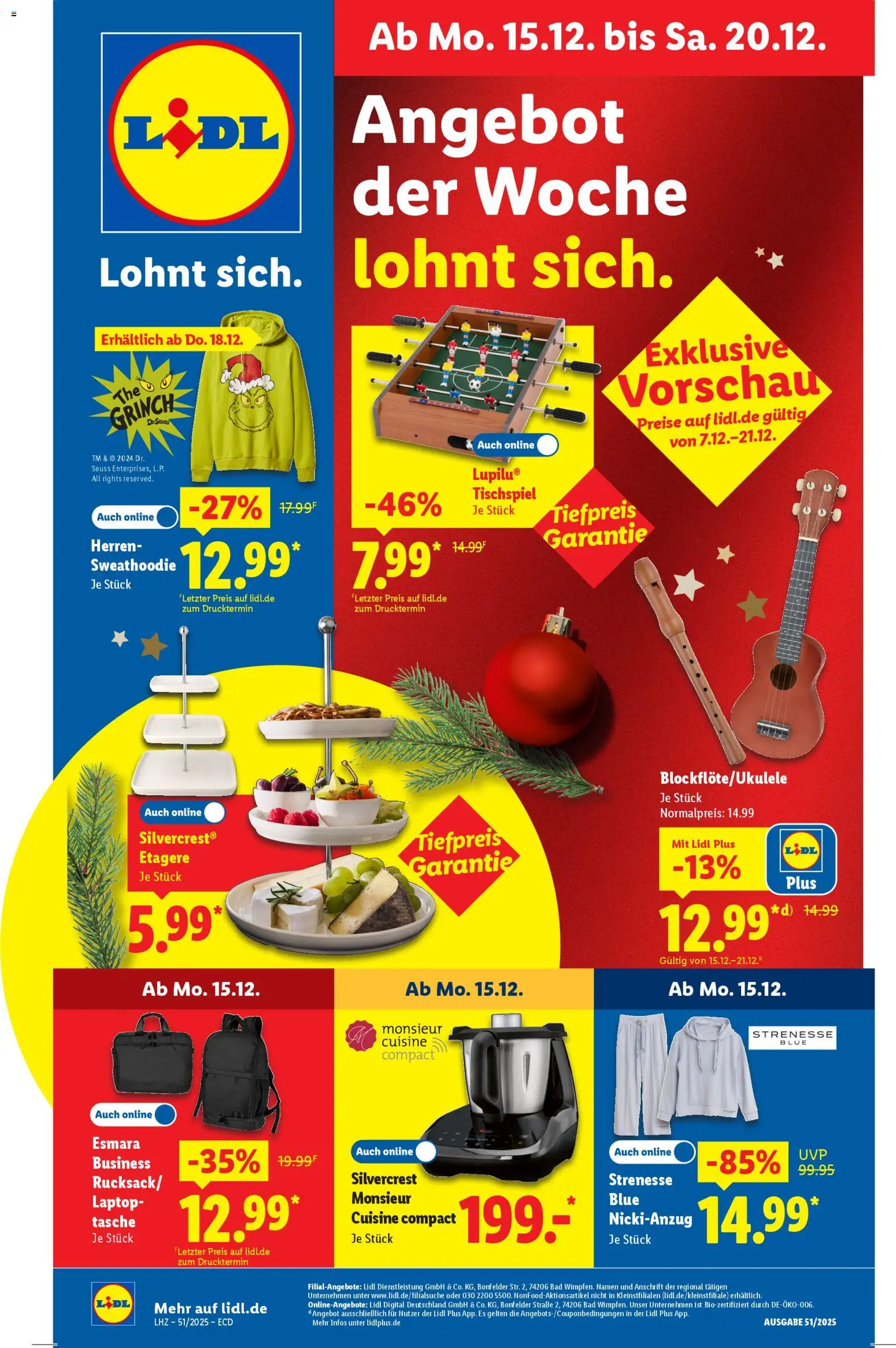 Vorschau von dem Prospekt des Geschäftes Lidl, gültig ab dem 15.12.2025
