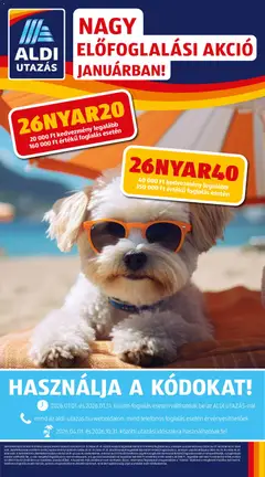 Aldi - Utazás katalógus megtekintése, amely érvényes 2026.01.22.-től